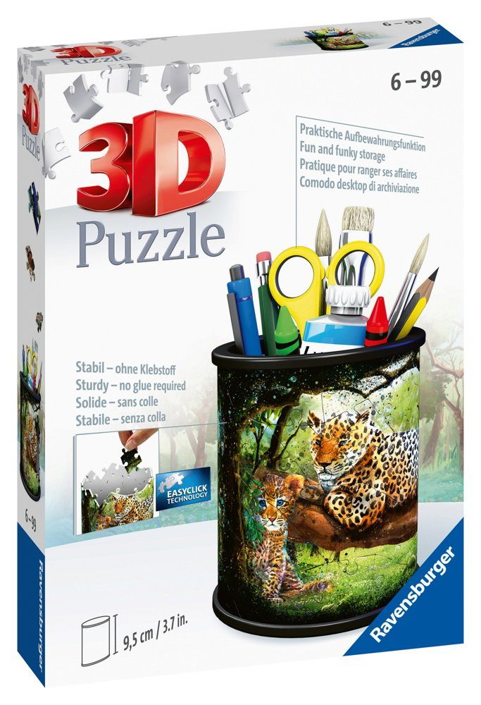 Ravensburger 3D-Puzzle 54 Teile Ravensburger 3D Puzzle Utensilo Raubkatzen 11263, 54 Puzzleteile