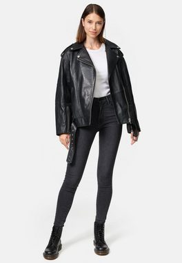 trueprodigy Lederjacke Dua Oversize Bikerjacke mit Reißverschlussdetails