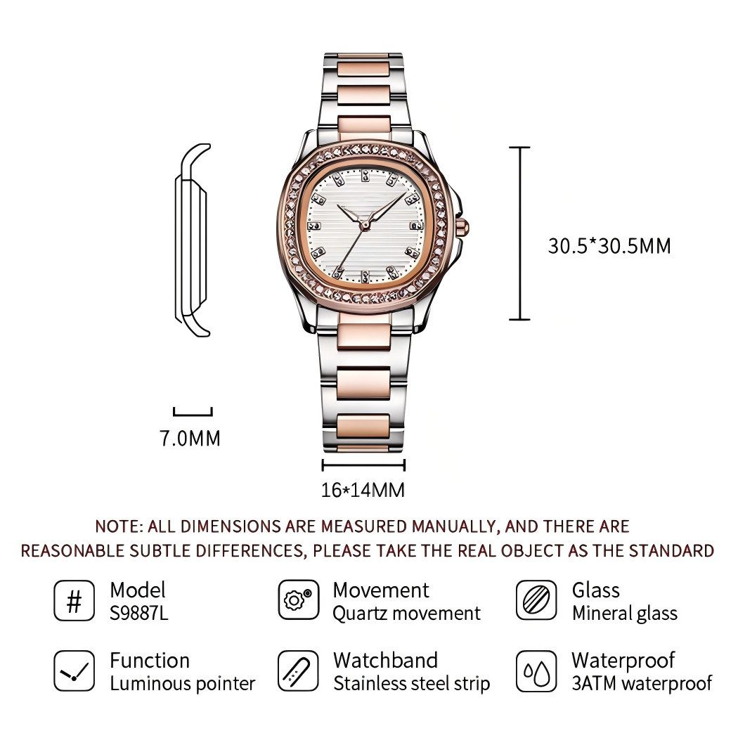 ibettertec Quarzuhr Quarzuhr, Armbanduhr Damenuhr, (Multifunktionsuhr günstig online kaufen