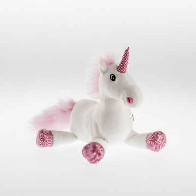 Schaffer® Kuscheltier Einhorn Shiny liegend 22 cm weiß mit rosa Glitzer Plüscheinhorn