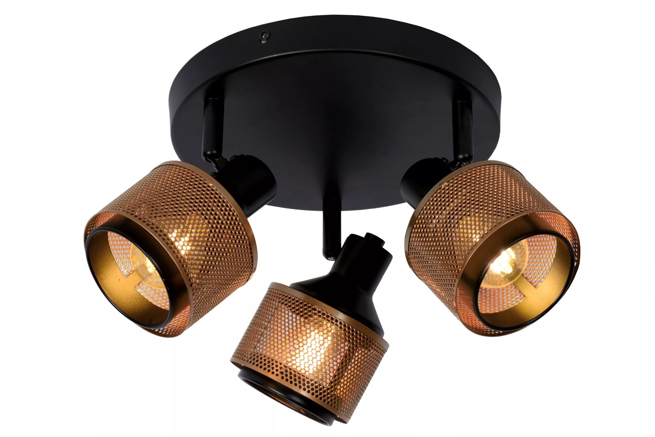 Licht-Erlebnisse Deckenstrahler KAVOR, ohne Leuchtmittel, Metall verstellbar B: 35 cm in Schwarz Bronze E14 3-flammig