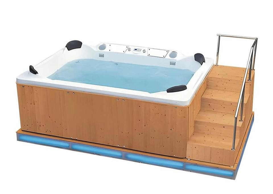 JVmoebel Whirlpool-Badewanne Braune Hydromassagewanne aus Acryl mit kraftvollen Massagedüsen, Made in Europe