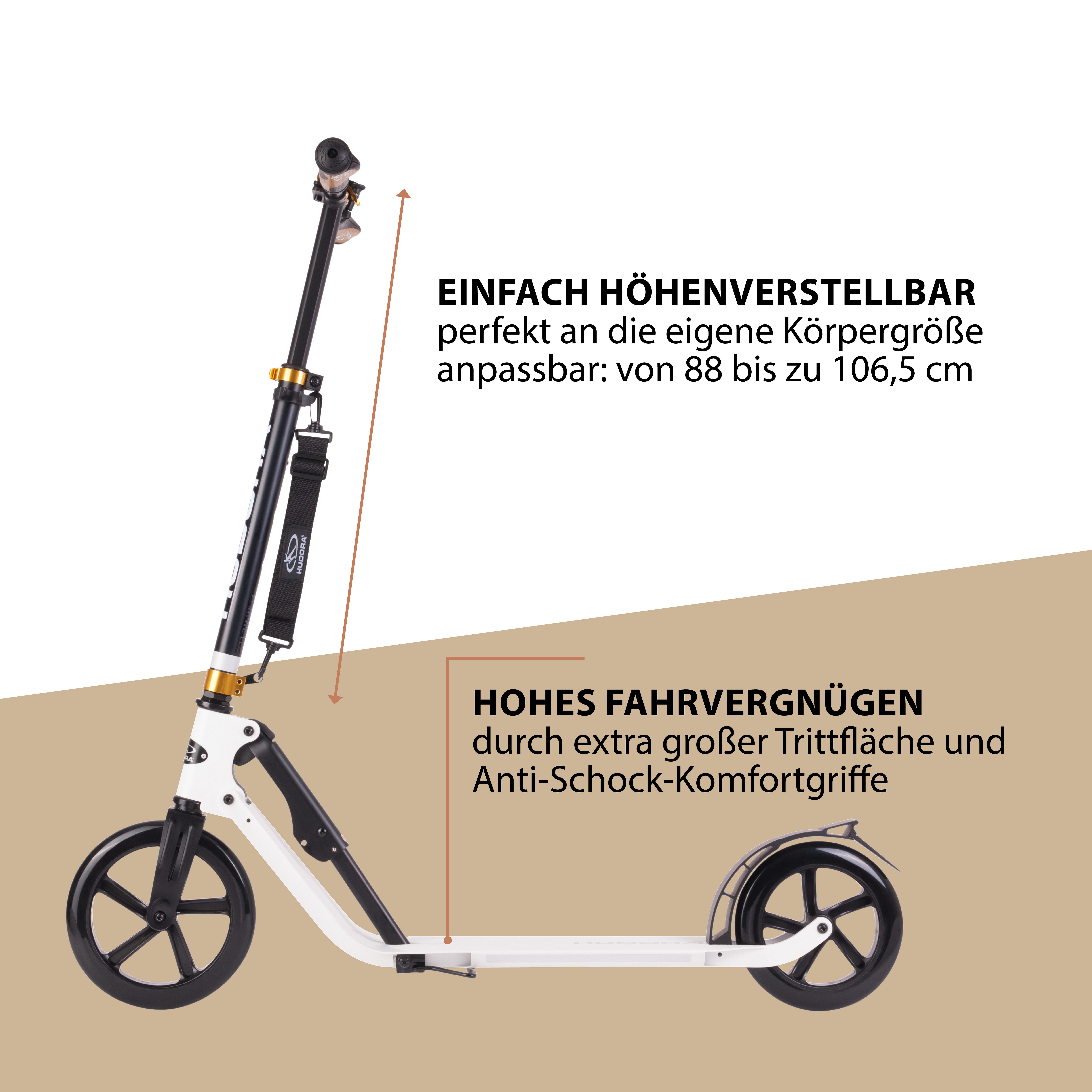 Hudora Cityroller BigWheel® Style 230, Scooter, einklappbarer, höhenverstellbarer Tretroller