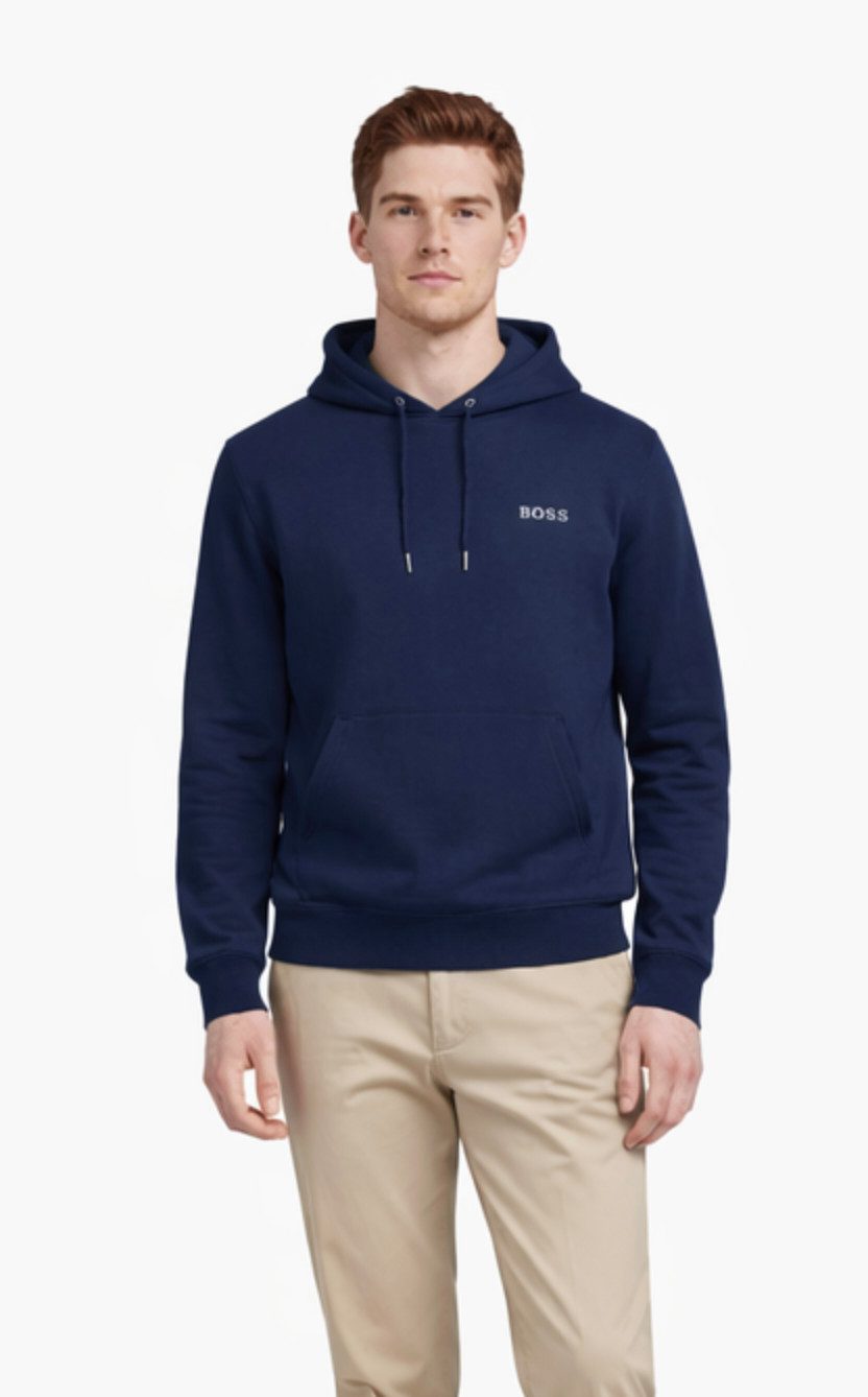 BOSS Kapuzensweatjacke Seeger 67 Hoodie Sweater Sweatshirt Kapuze mit verstellbarem Kordelzug und Metallenden