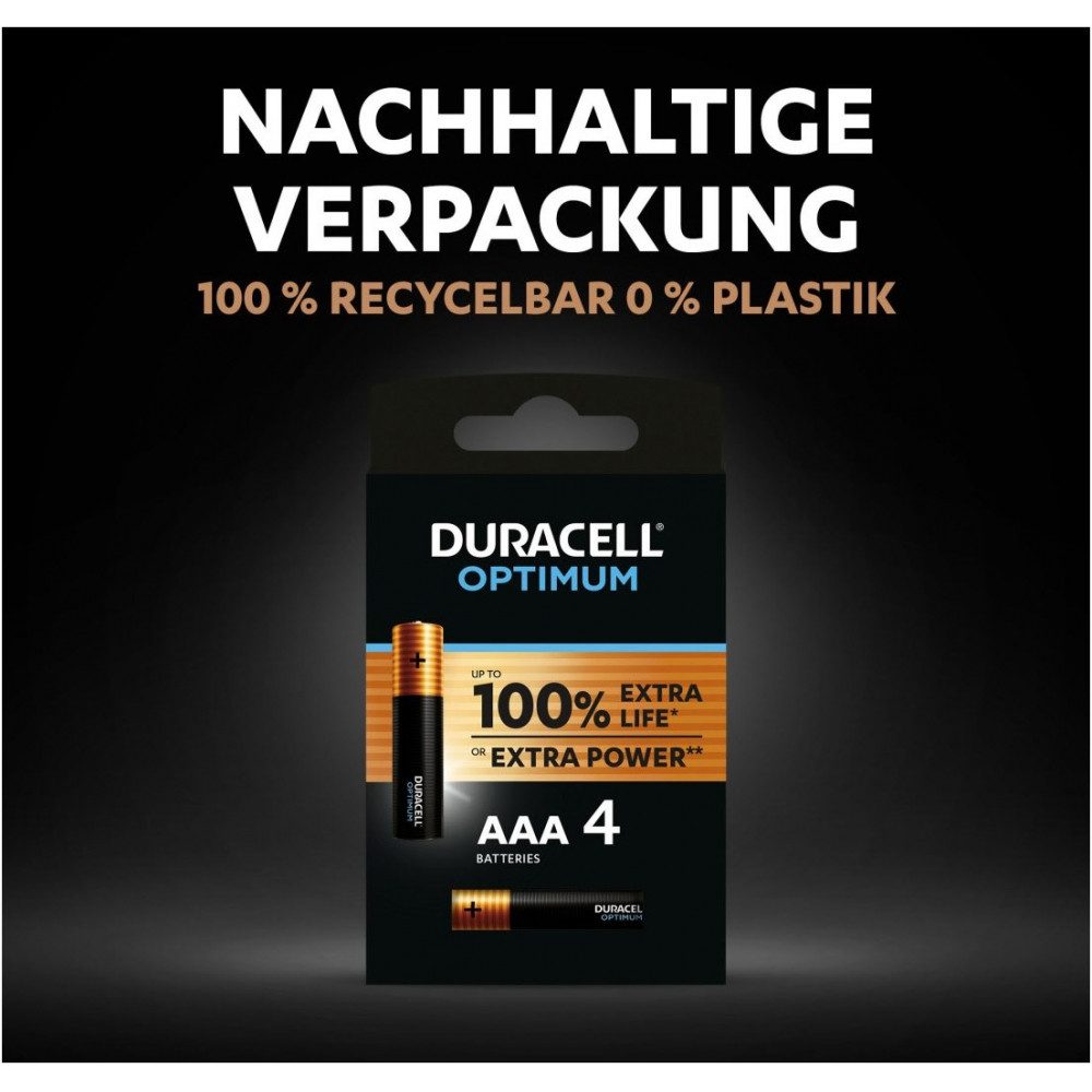 Duracell Duracell MN 2400 AAA Batterien 4er Blister Batterie, (1.5 V V), Extra Lebensdauer