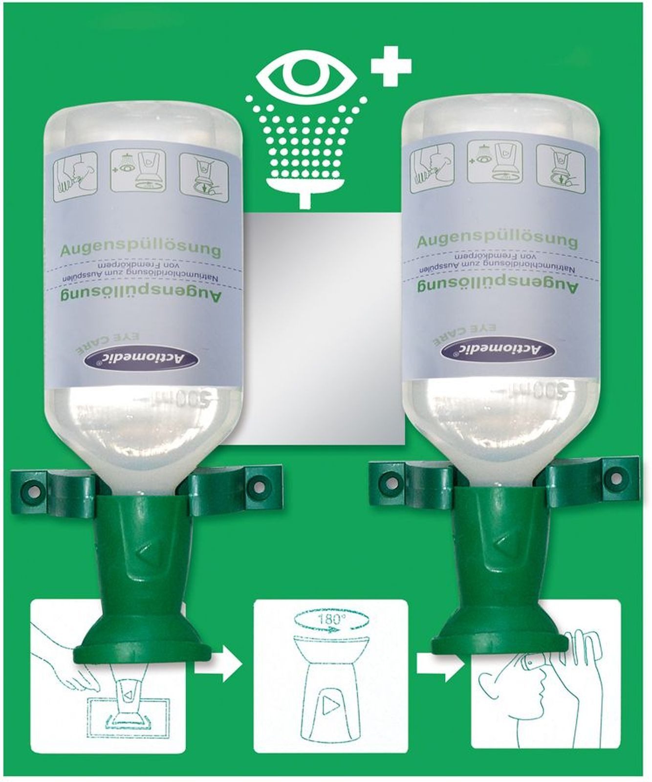 Erste-Hilfe-Set Augenspülstation Double für 2x 500ml 30x25cm.