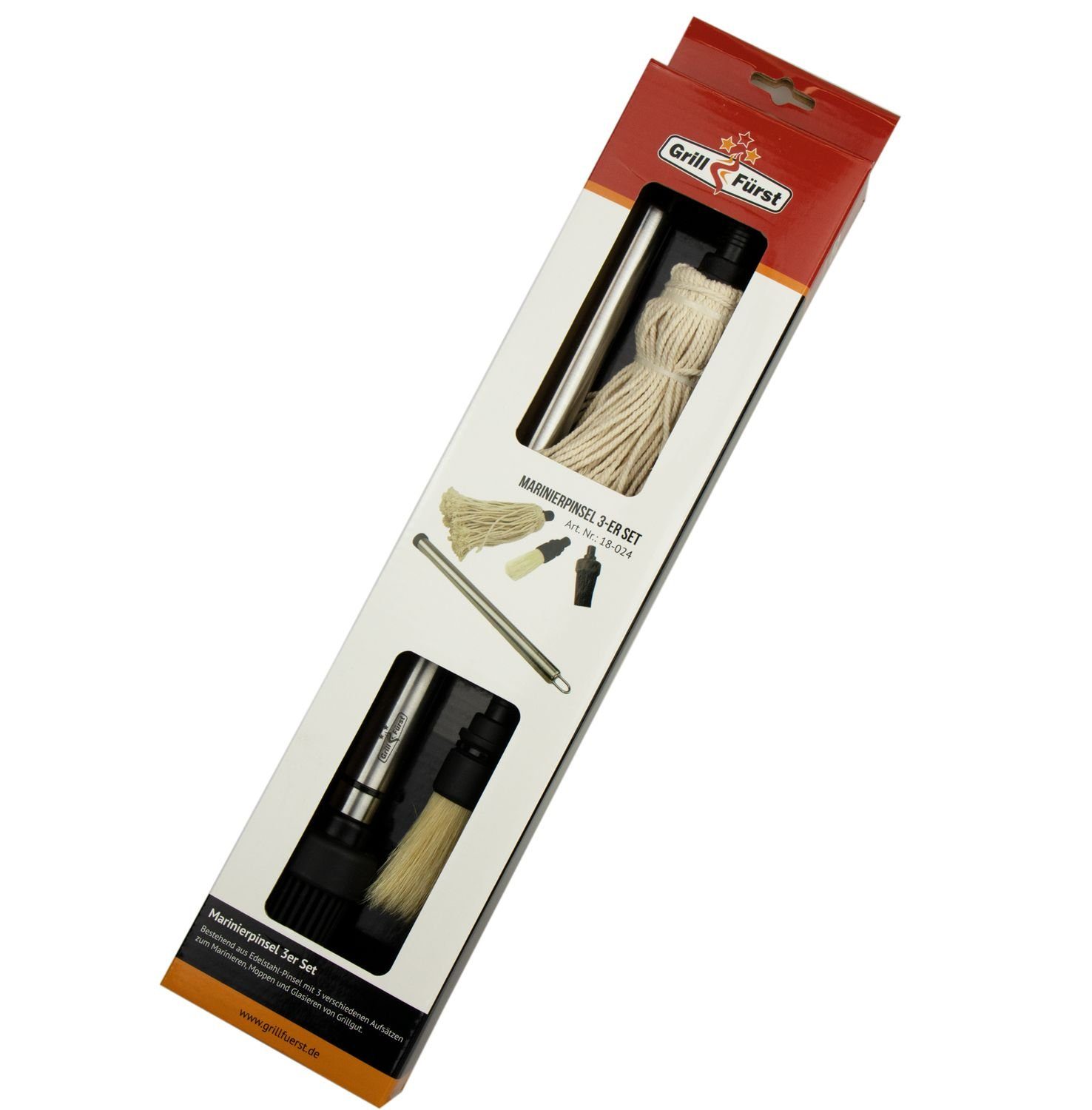 Marinadenpinsel Grillfürst Marinierpinsel Set mit 3 Aufsätzen