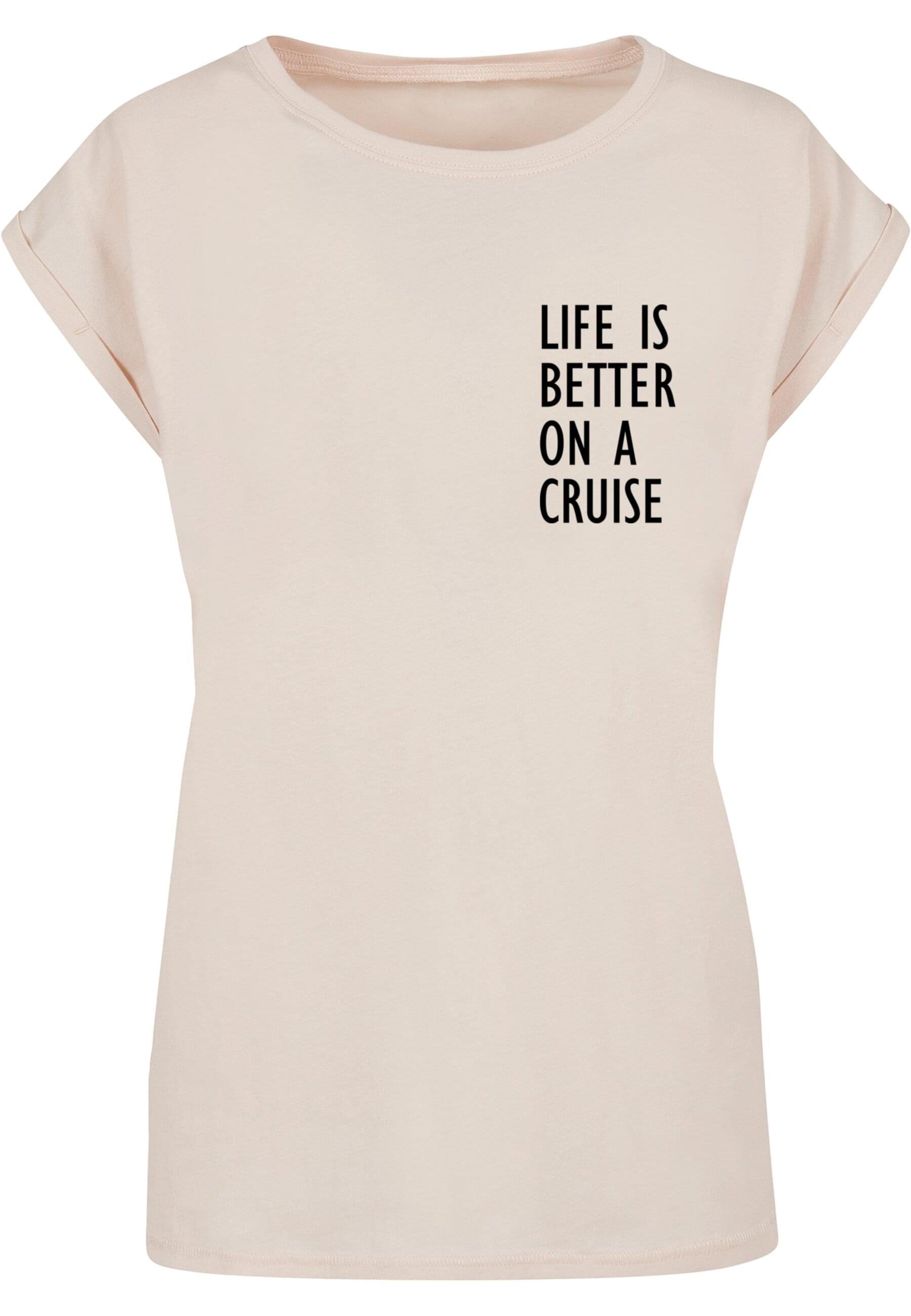 Merchcode T-Shirt Damen Ladies Life Is Better Extended Shoulder Tee (1-tlg)