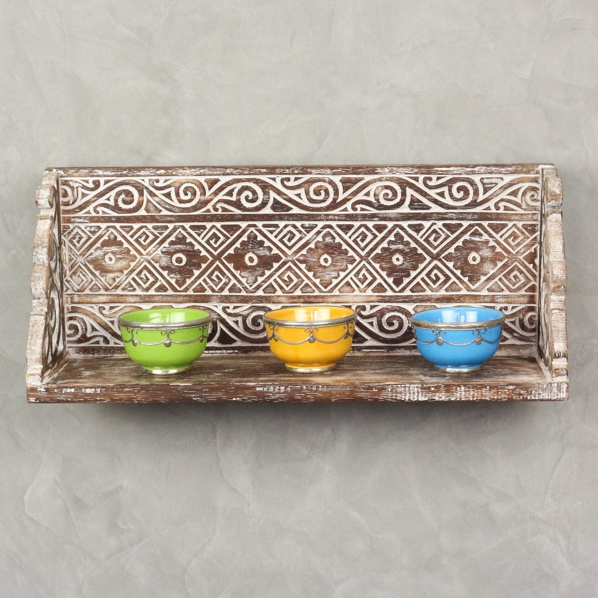 Oriental Galerie Wandregal Wandregal Wandbrett beidseitig verwendbar braun, günstig online kaufen