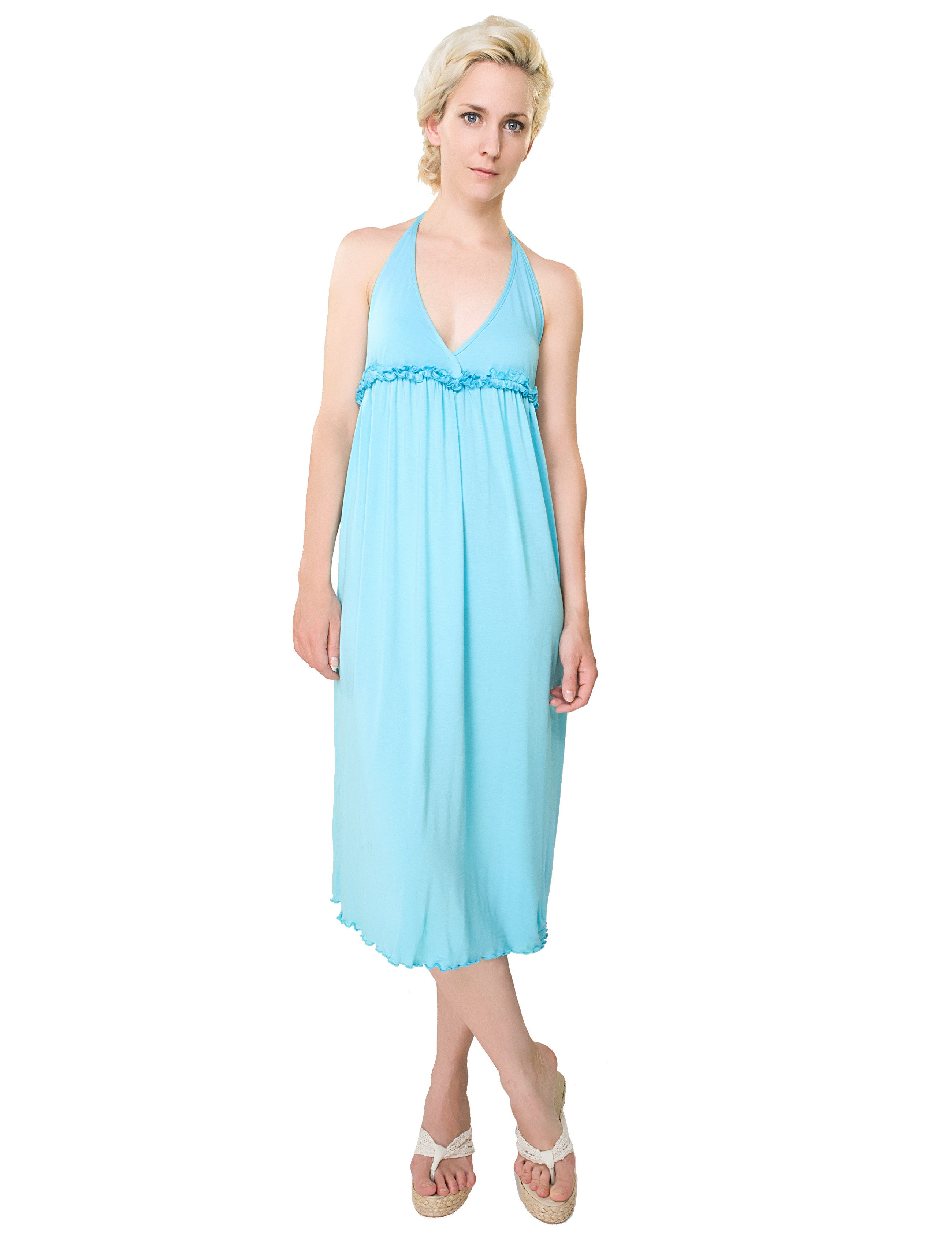 M-Diamant Sommerkleid Leichtes Damen-Sommerkleid mit Neckholder günstig online kaufen
