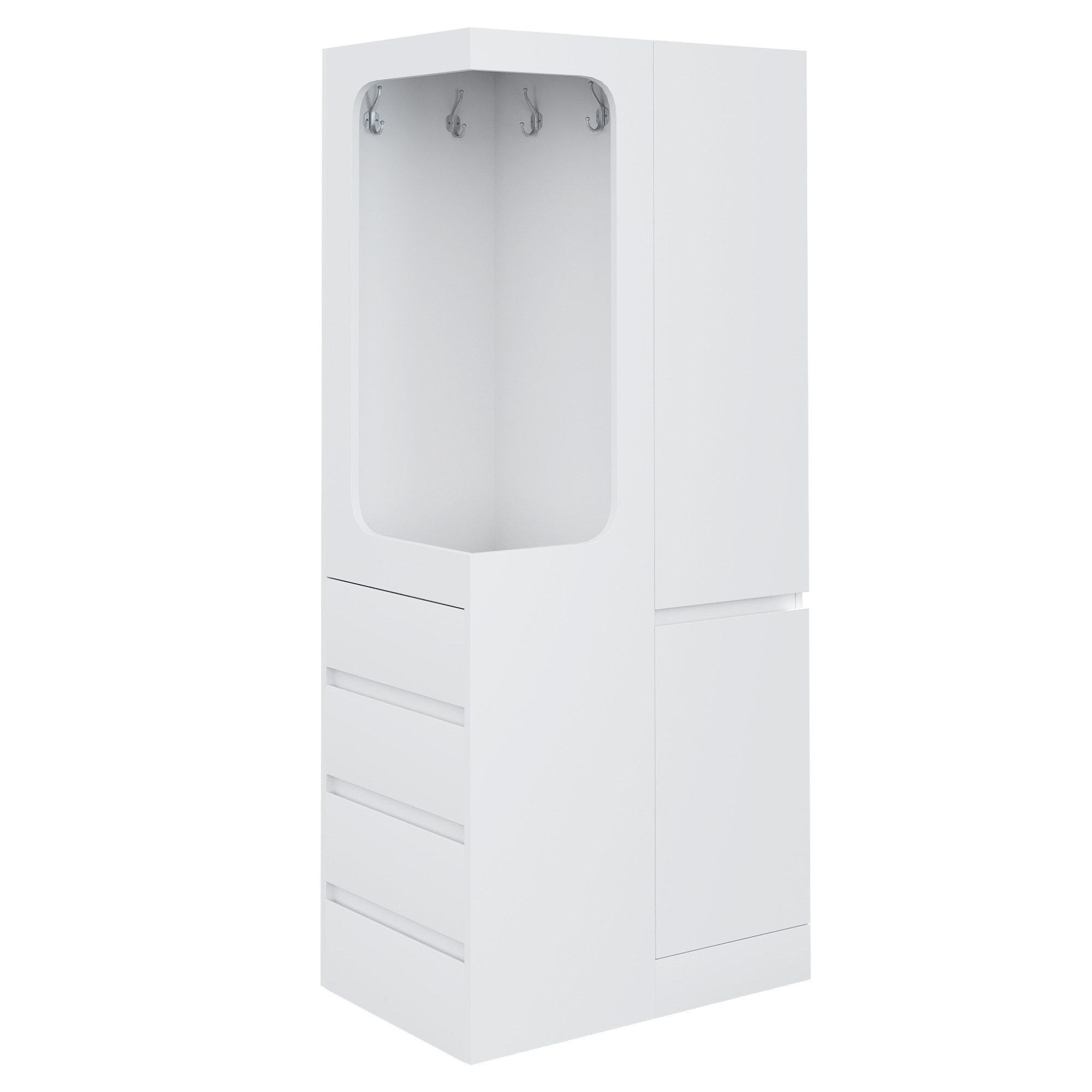 Odikalo Kleiderschrank Eckkleiderschrank mit Schubladen, einfache Aufbewahrung (Kleiderschrank 70 x 40 x 170 cm, mit Schubladen und Staufächern, offenem Kleider – Bild 5 von 5