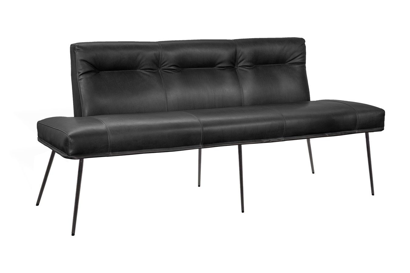 KFF Sitzbank Bank D-light 3-Sitzer Leder schwarz