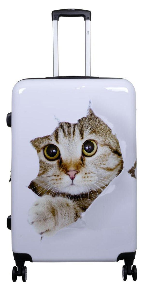 Warenhandel König Hartschalen-Trolley Baby Katze, 4 Rollen, mit Motiv, Dehnfalte (Gr. L und XL), aufrecht rollbar