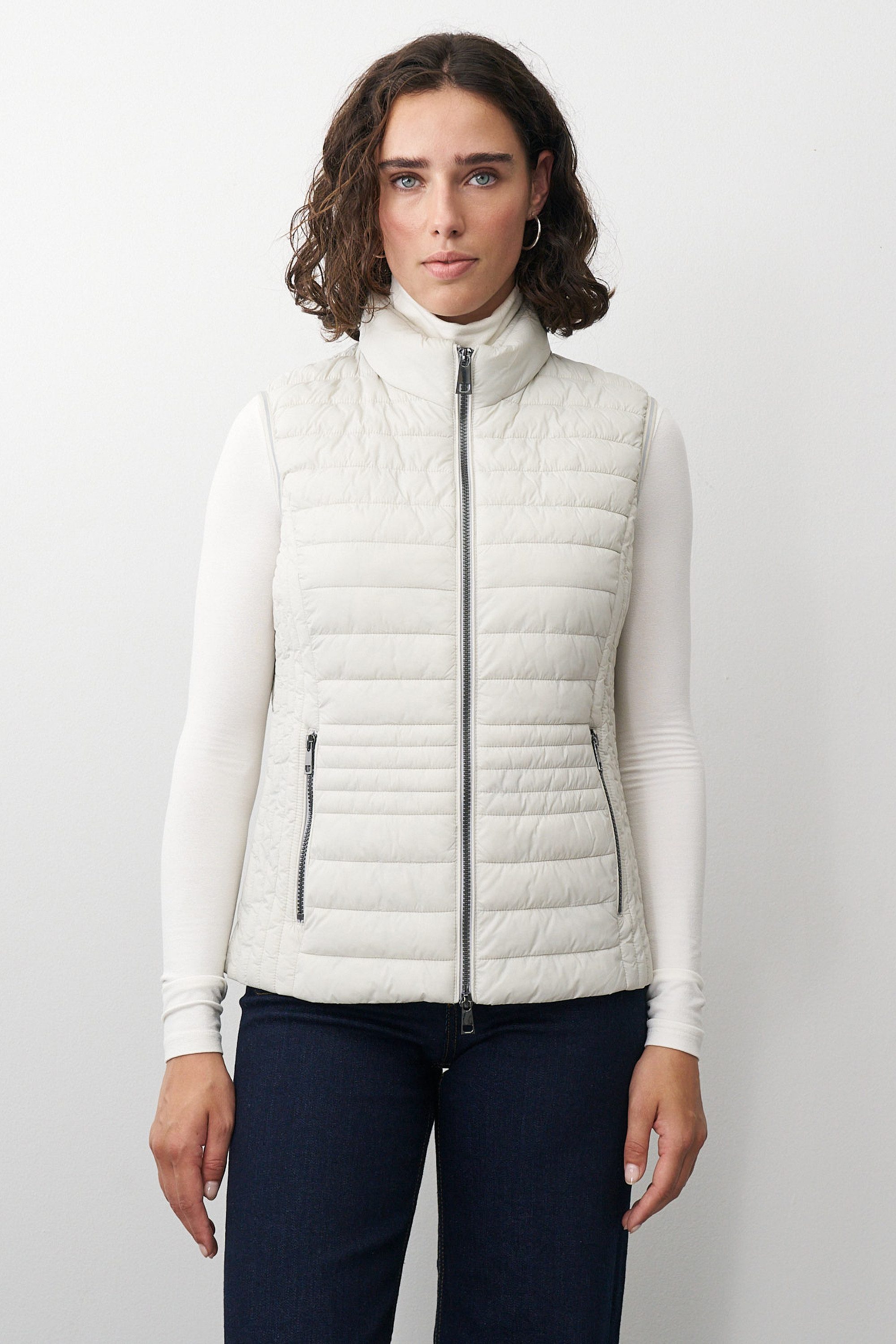Barbara Lebek Steppweste moderne Steppweste oder Gilet für Damen in Beige
