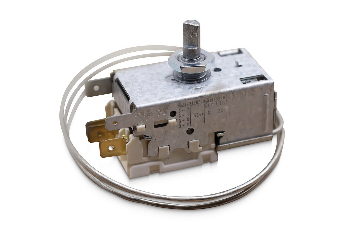 Thumbnail - VIOKS Thermodetektor Thermostat Ersatz für Indesit C00038640 Servicethermostat, 750 mm Kapillarrohr 3x6,3 mm AMP für Küh...