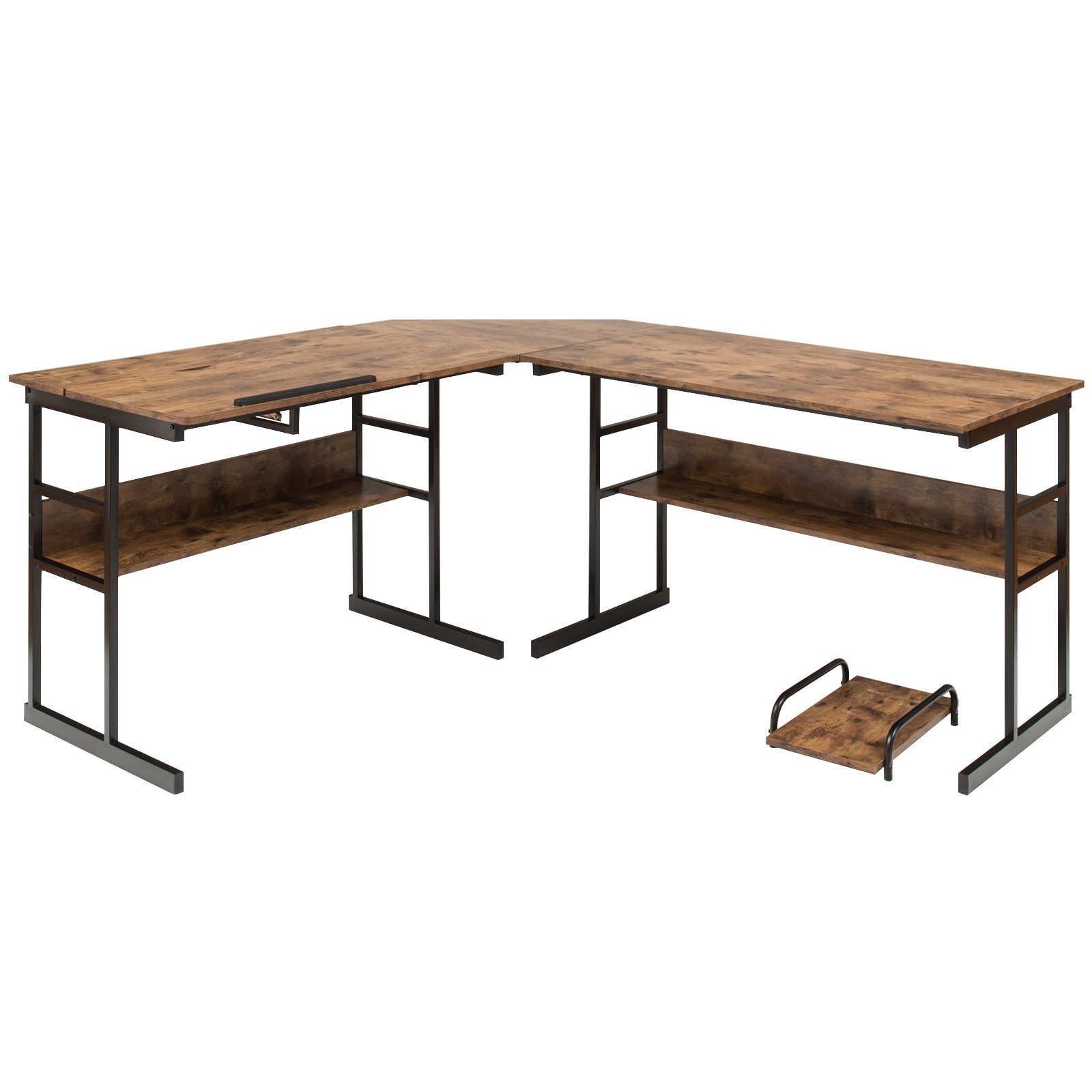 KOMFOTTEU Eckschreibtisch Computertisch, in L-Form, mit günstig online kaufen