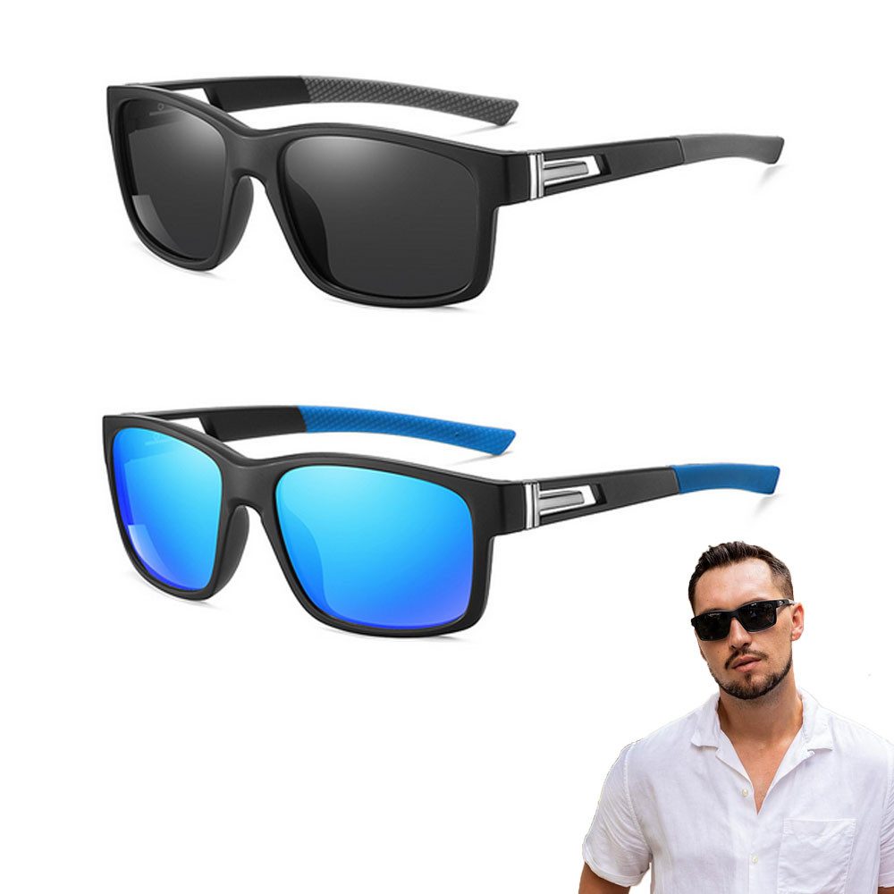 Sonnenbrille 2er Set Sonnenbrille Sonnenbrille Herren Polarisiert UV400 Sportbrille