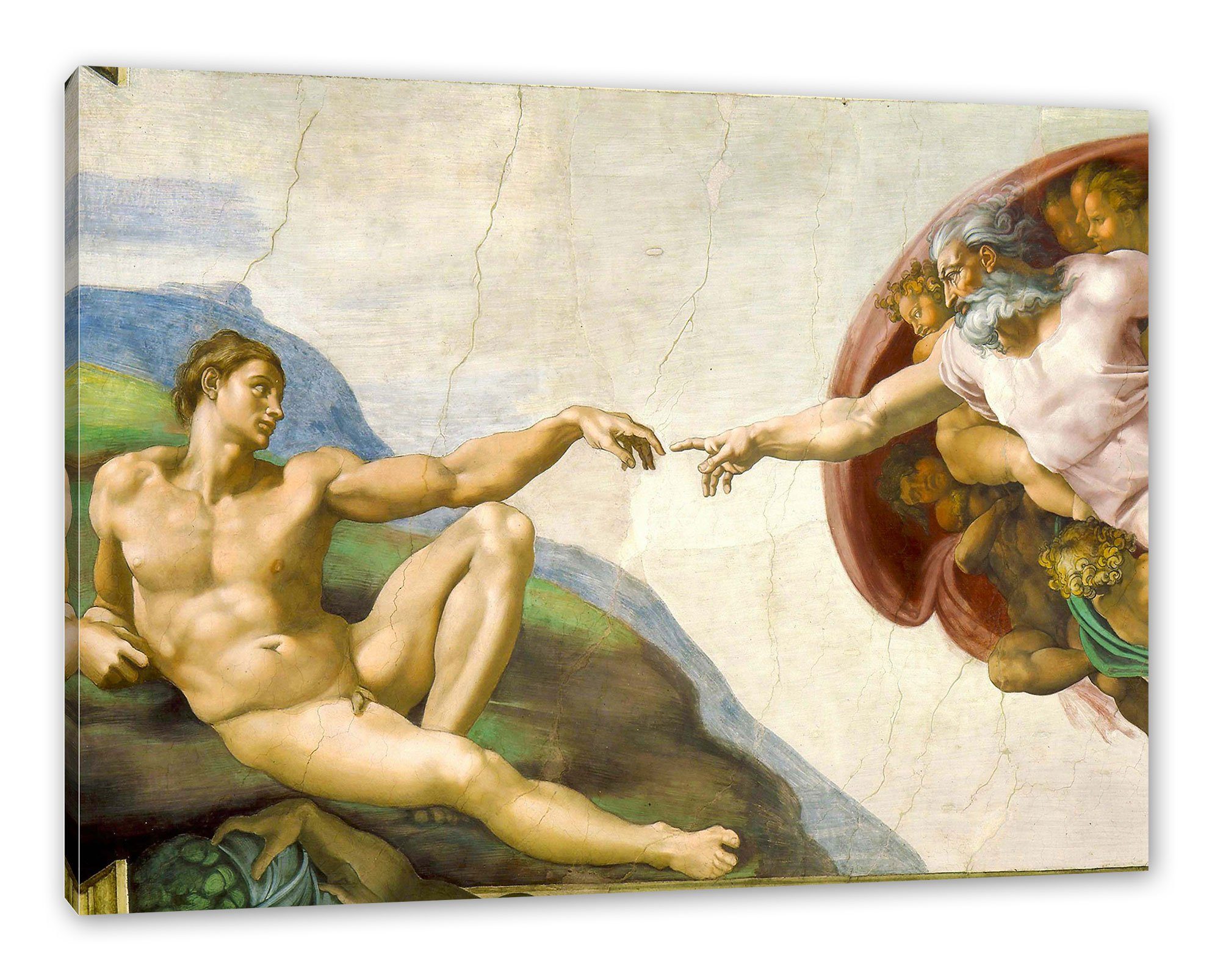 Pixxprint Leinwandbild Michelangelo - Die Erschaffung günstig online kaufen