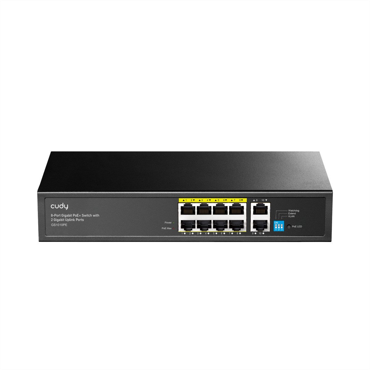 cudy GS1010PE 8-Port Gigabit PoE+ Switch 2 Gigabit Uplink Ports 120W Netzwerk-Switch