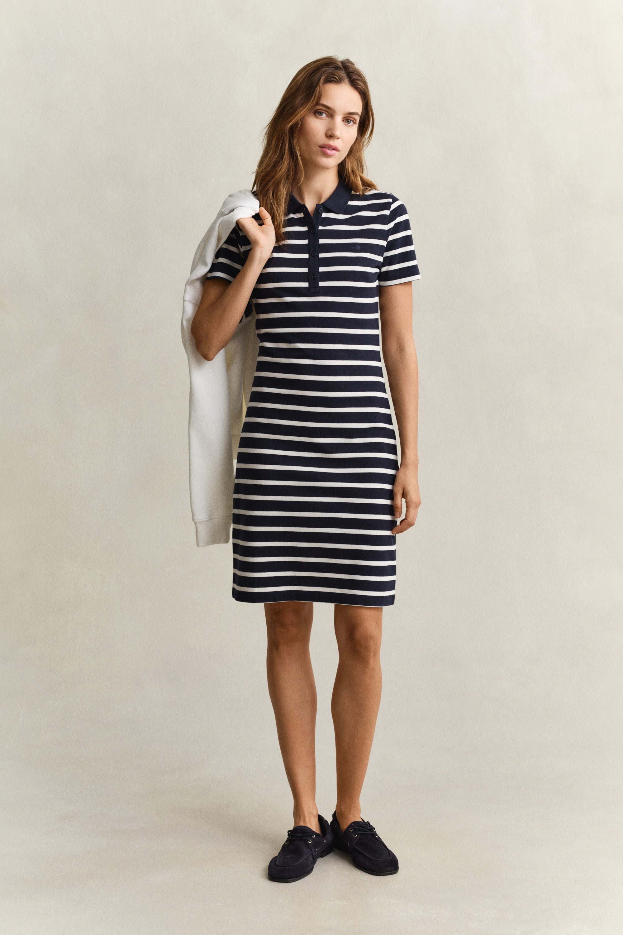 Gant Polokleid SLIM STRIPED PIQUE POLO Slim fit mit Polokragen – Bild 5 von 5