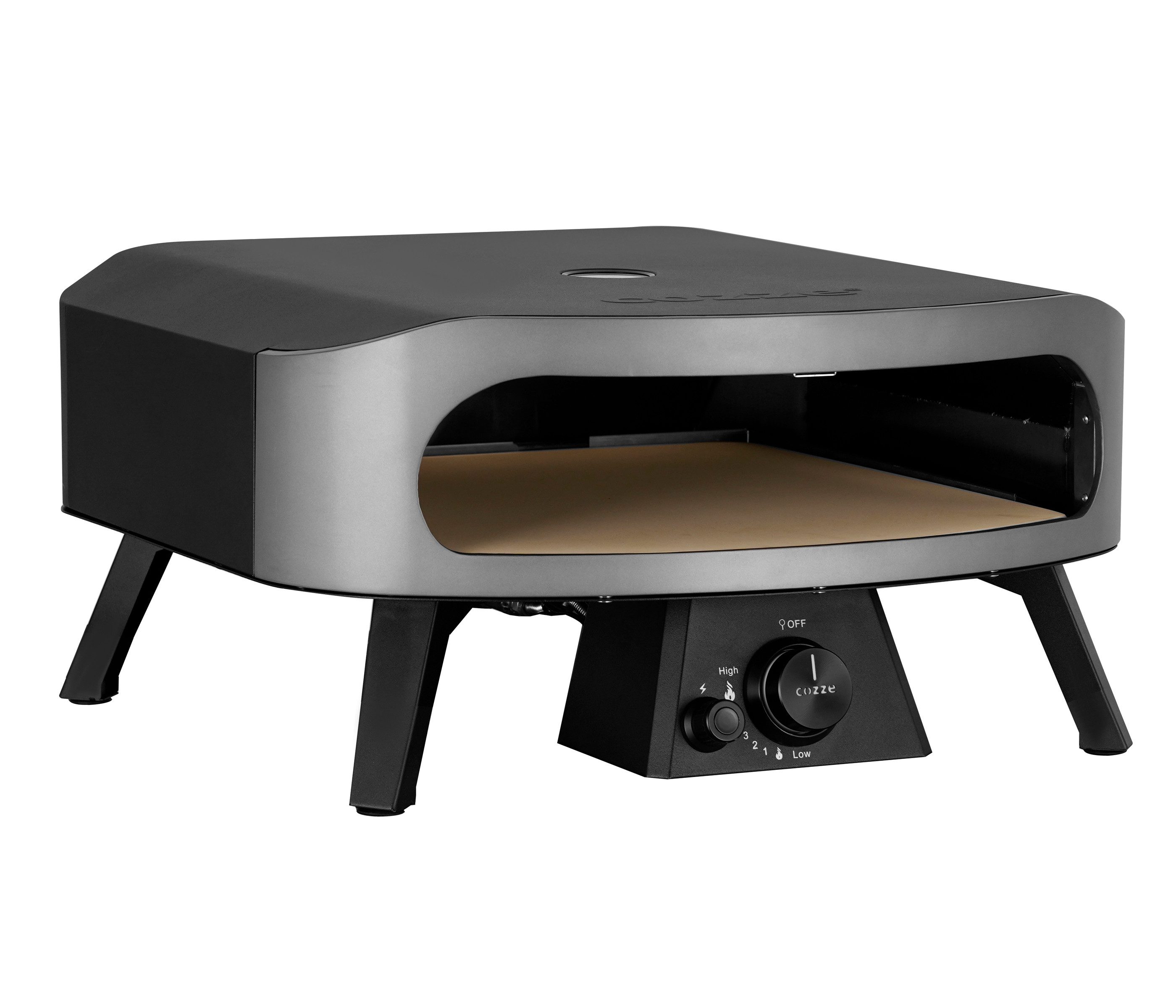 COZZE Pizzaofen Gas-Pizzaofen Classic 17", Backtemperatur bis 450°C, mit großer Öffnung, tragbar, inkl. Pizzastein, Grillfläche 43 x 43 cm – Bild 5 von 5