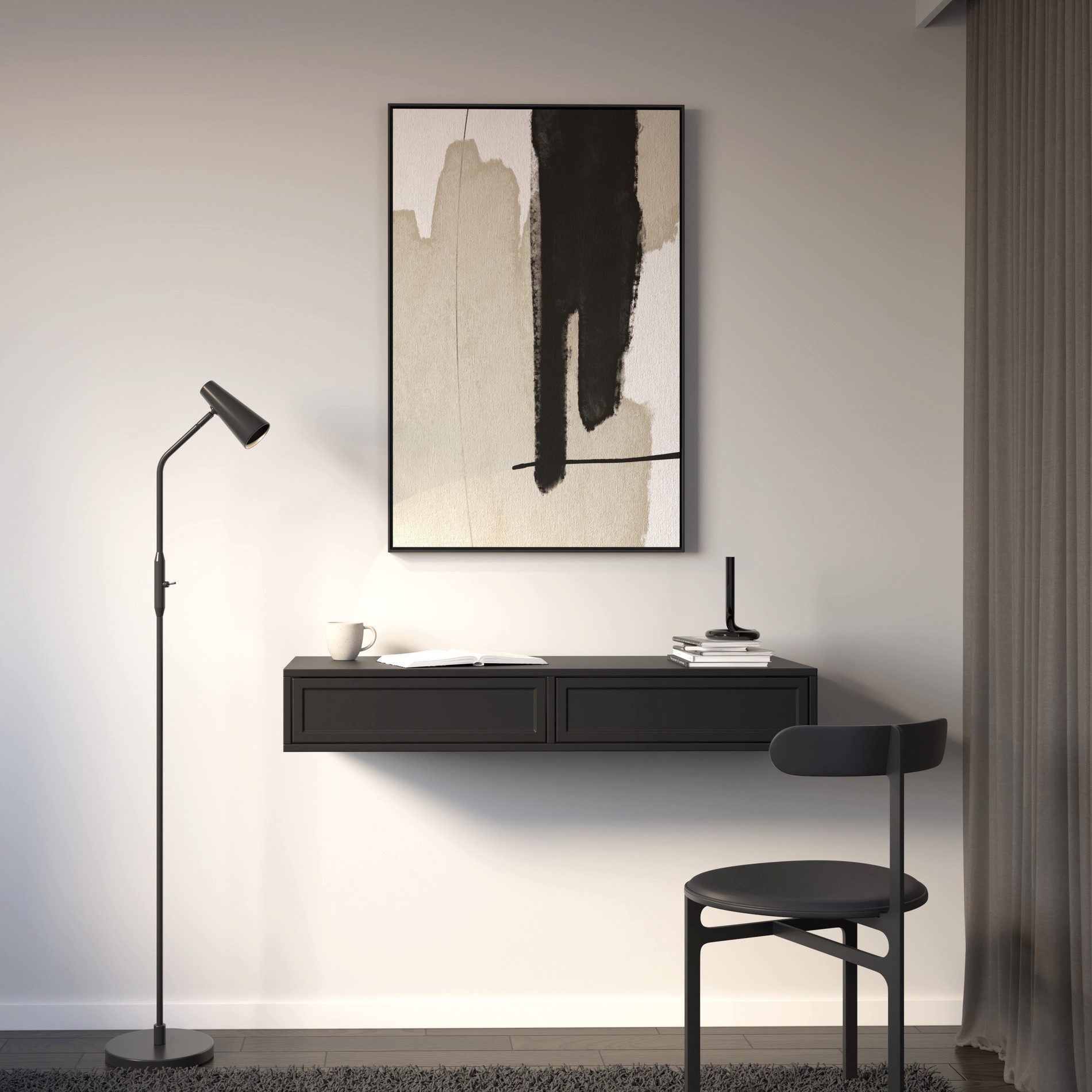 Selsey Schminktisch VENA, Wandhängender Schminktisch mit 2 Schubladen, 110 cm breit