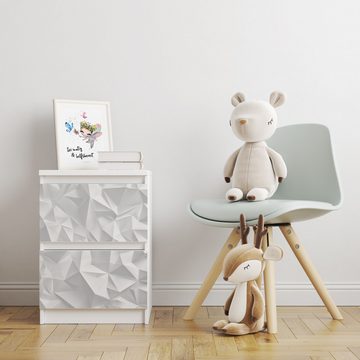 Sunnywall Möbelfolie passend für IKEA Malm Kommode Schrankfolie Aufkleber mit Origami Motiv, blasenfreie selbstklebende Folie (SCHRANK NICHT INKLUSIVE)