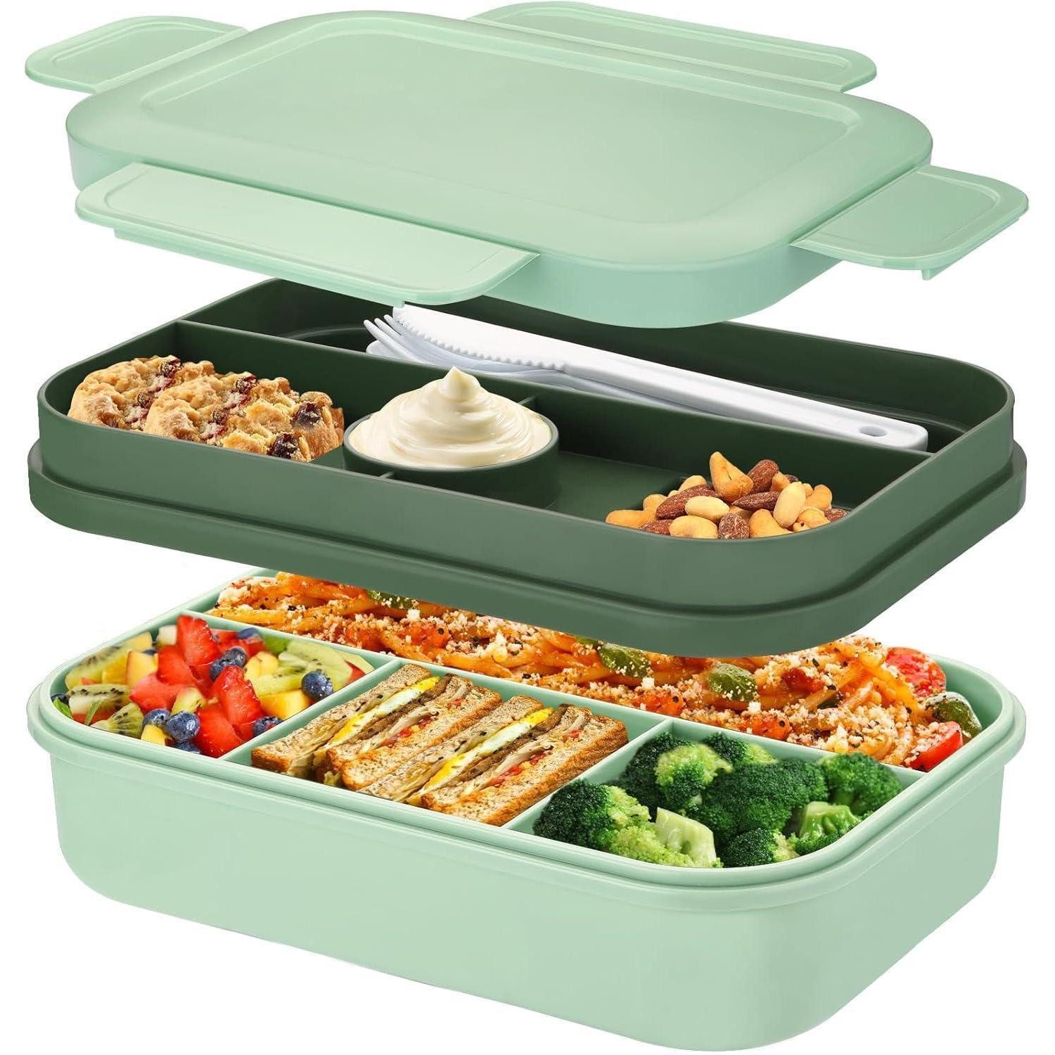 LuxusKollektion Lunchbox Lunchbox mit Besteck, 2000ml Bento Box für Erwachsene, Auslaufsicher