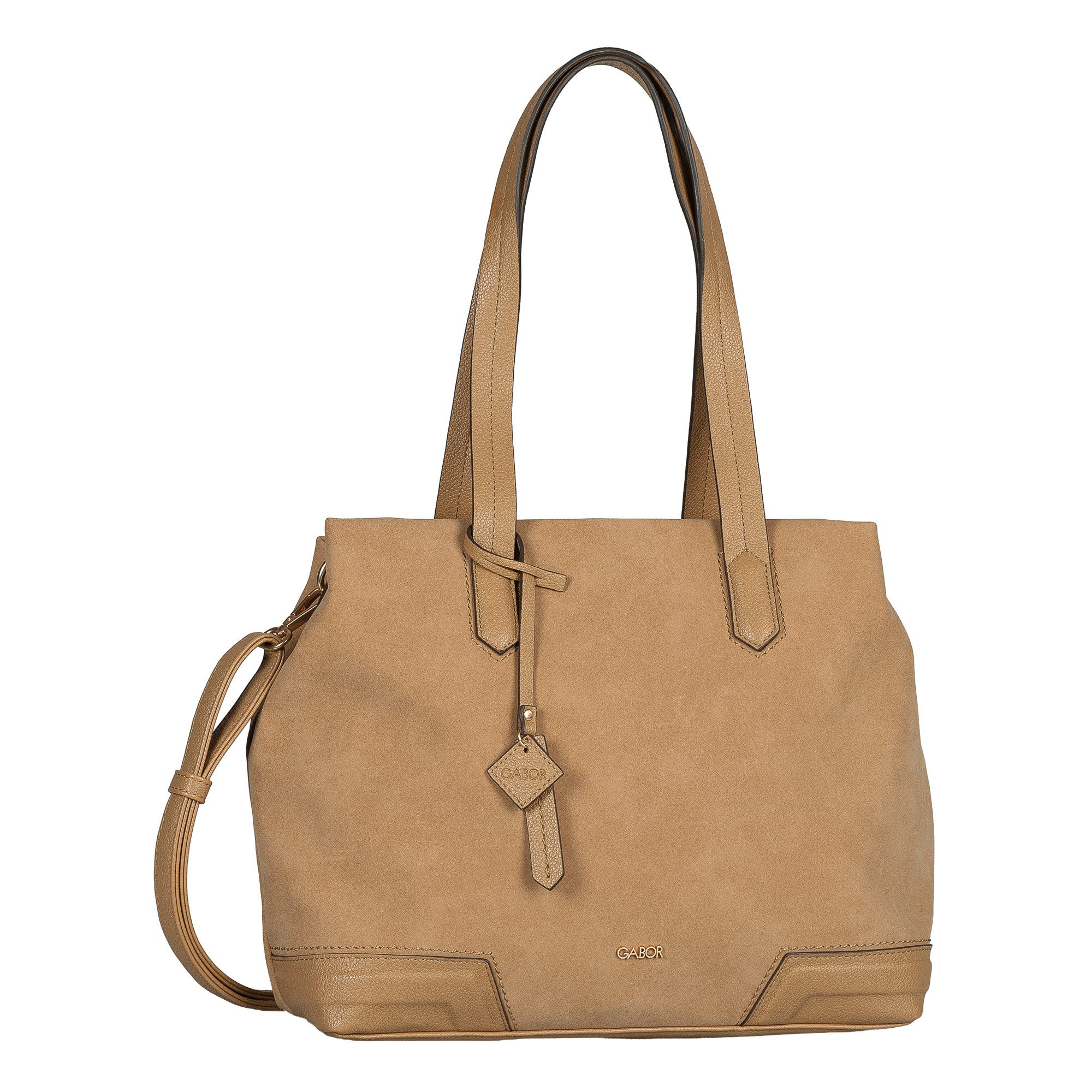 Gabor Shopper Cira (Set, Abnehmbarer Anhänger), Damen Umhängetasche mit Logoanhäner