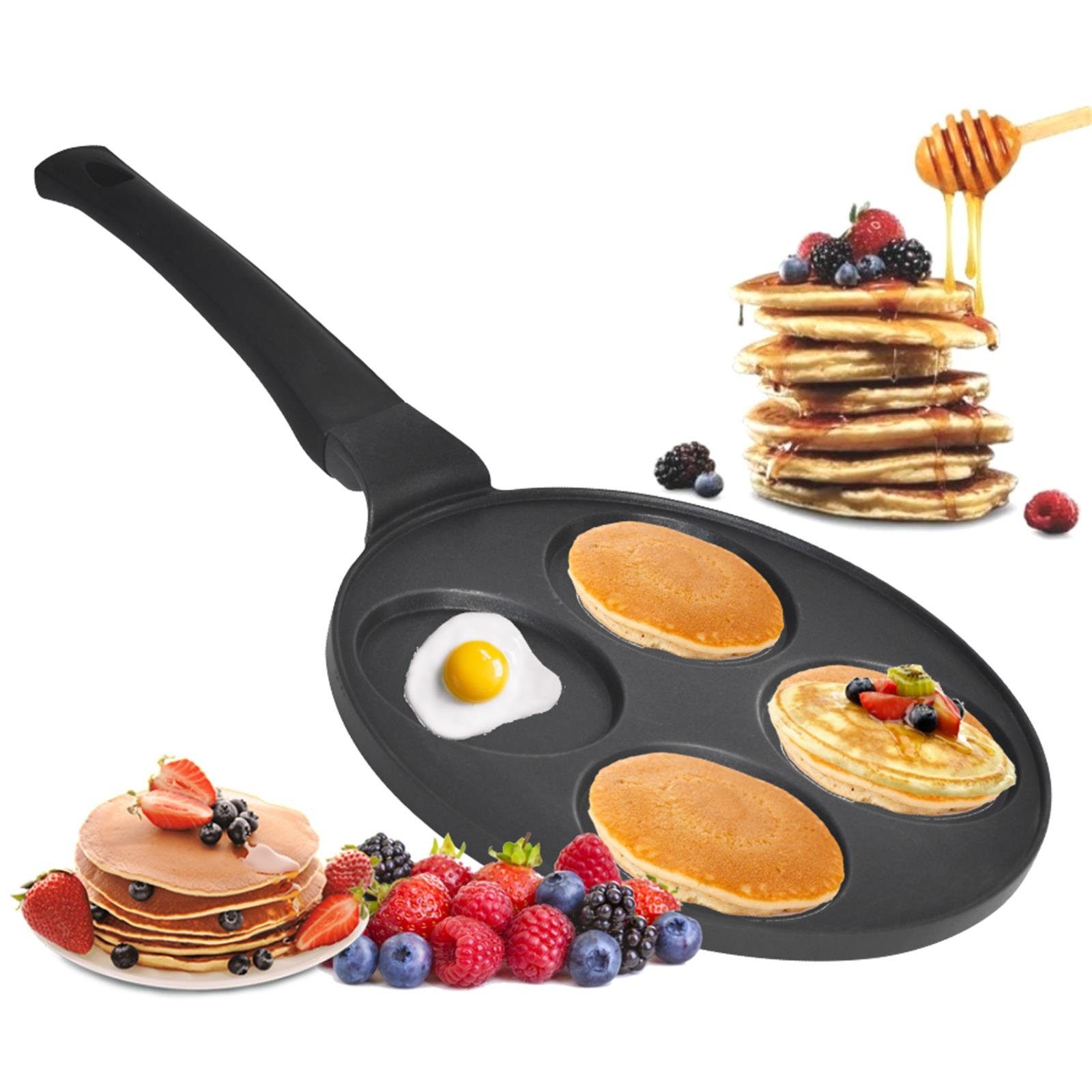 Cheffinger Crêpepfanne Pancakes Bratpfanne (Spar-Set), Spiegeleier, Pfannkuchen induktionsfähig Aluminium