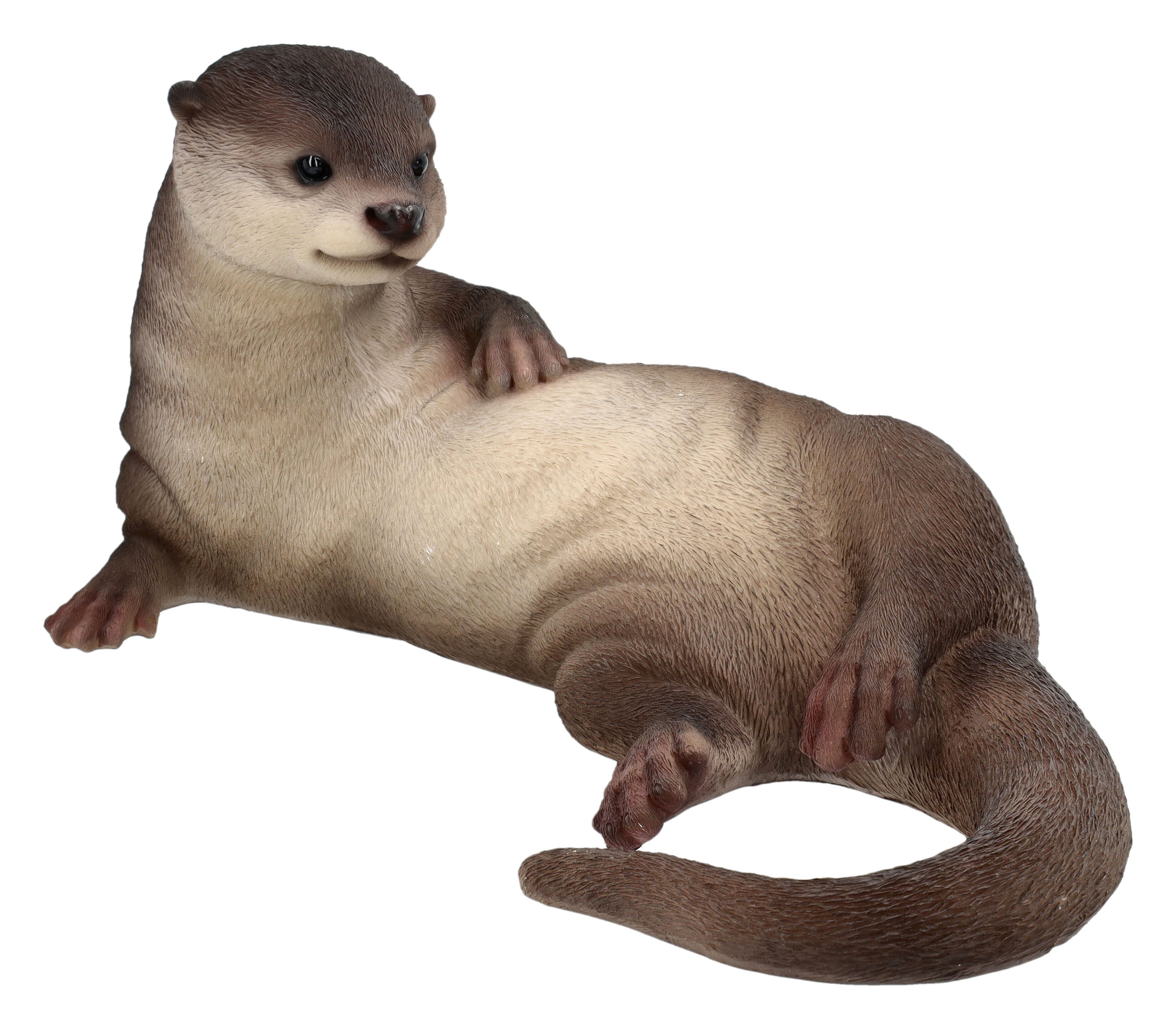 Figuren Shop GmbH Tierfigur Fischotter Figur – Garten Dekofigur wetterfest Otter Statue 29.5 cm