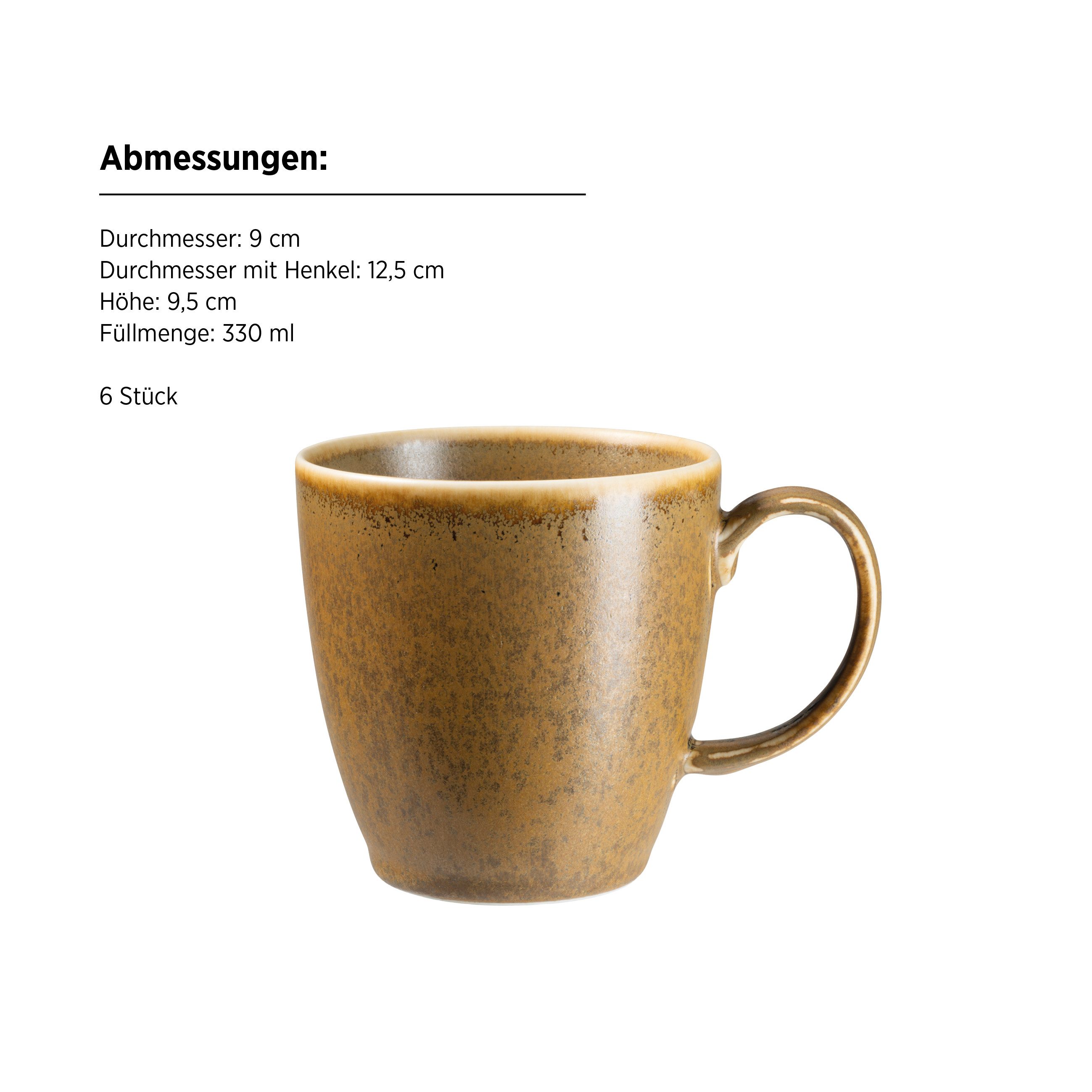 MÄSER Becher Grumpy, 6-tlg., Porzellan