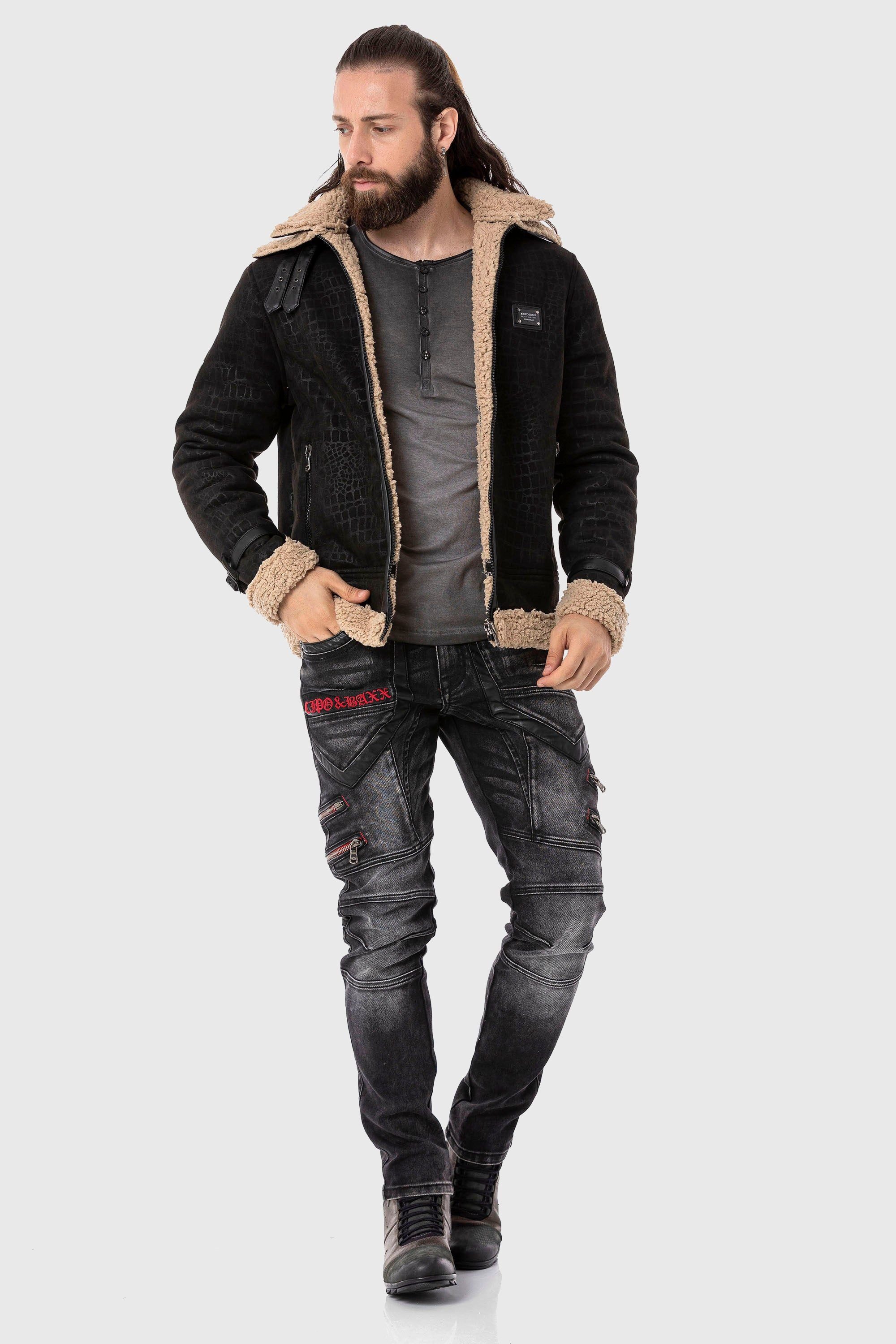 Cipo & Baxx Parka Jacke im Flieger-Look