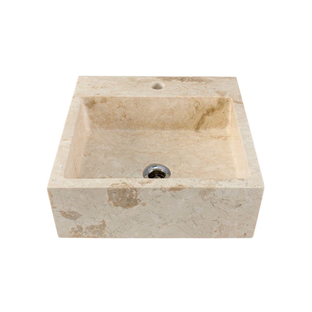 wohnfreuden Aufsatzwaschbecken Marmor Steinwaschbecken KAJA 40 cm (Kein Set), 8_102294
