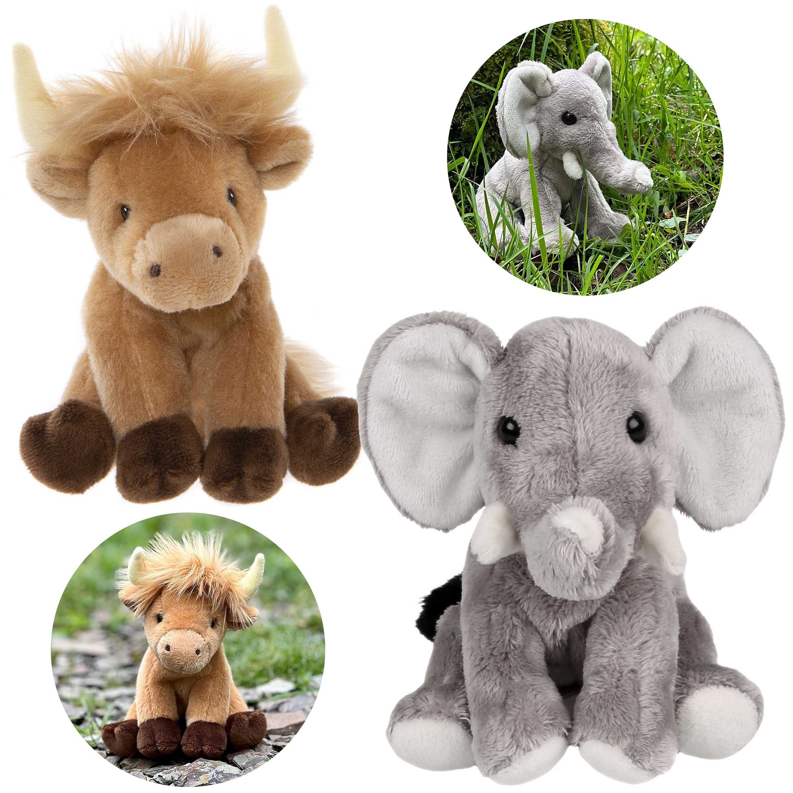 Kuscheltier Charlie Bears, zwei Kuscheltiere, Cuddle Cubs: Kuh, Elefant