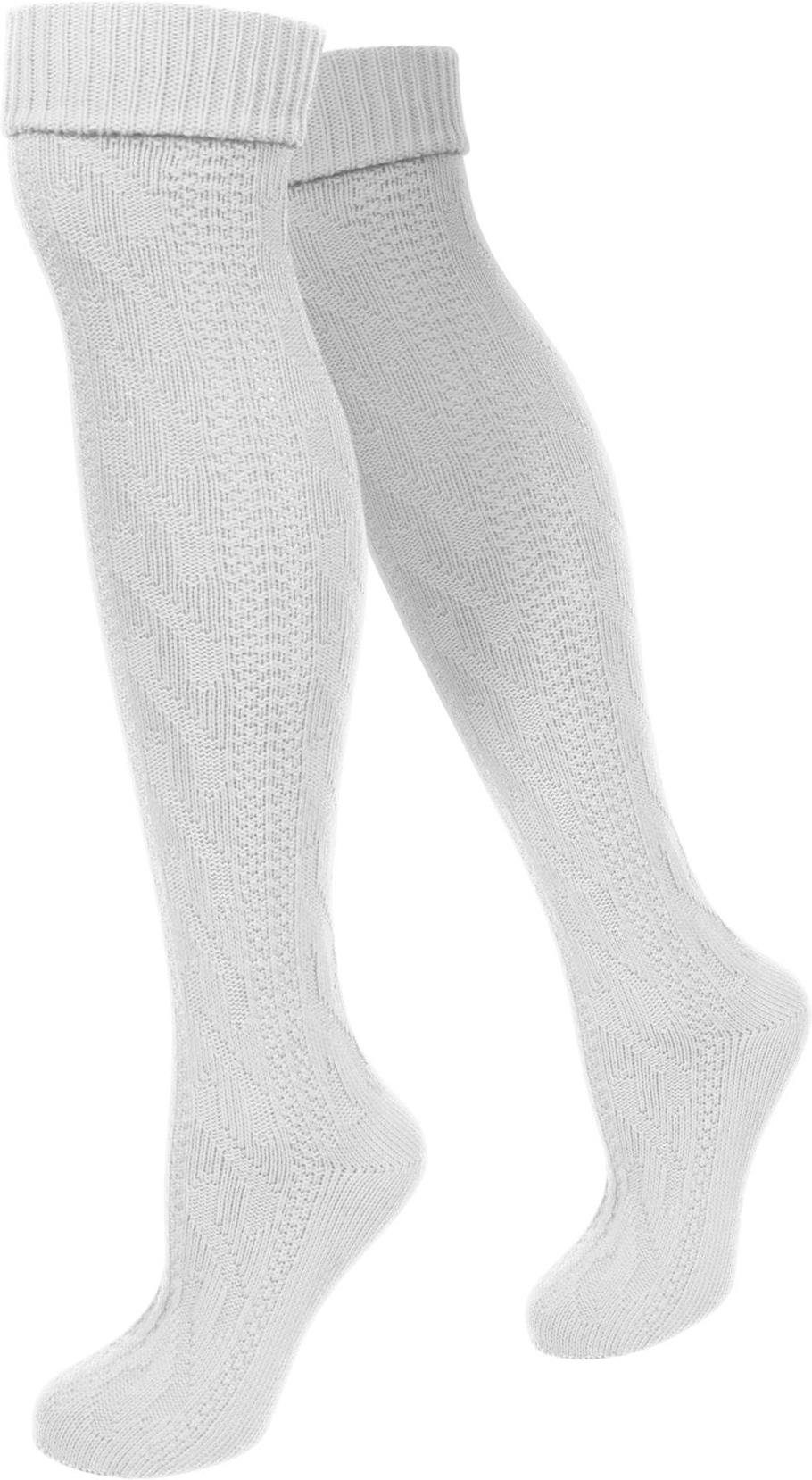 normani Trachtensocken Trachten-Kniestrümpfe (1 Paar) Traditionelles Zopfmuster