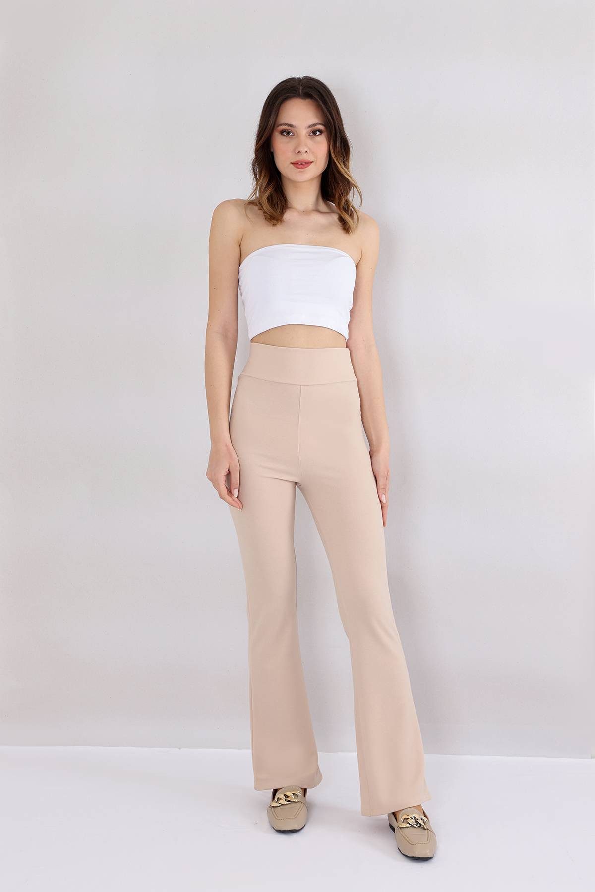fashionshowcase Schlaghose Damen Scuba Hose High günstig online kaufen