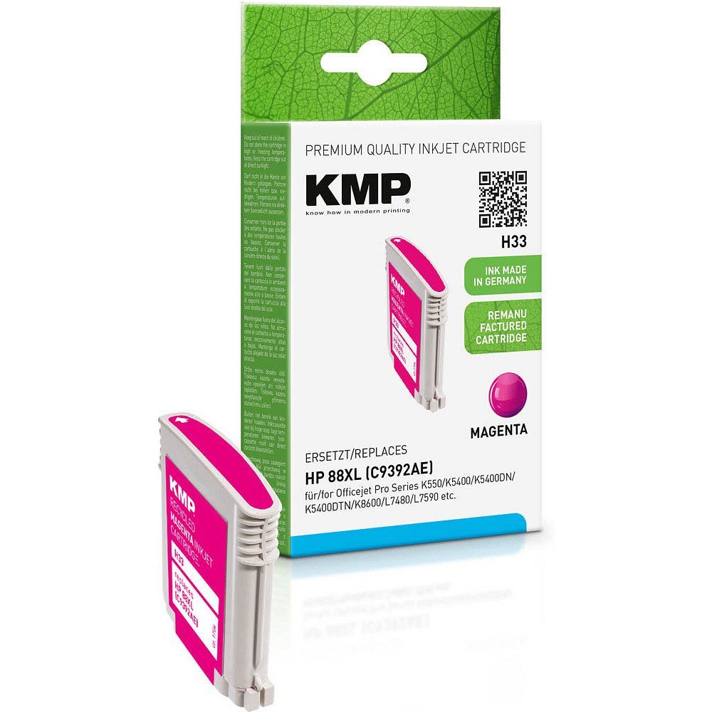 KMP 1 Tinte H33 ERSETZT HP 88XL - magenta Tintenpatrone (1 Farbe, 1-tlg)