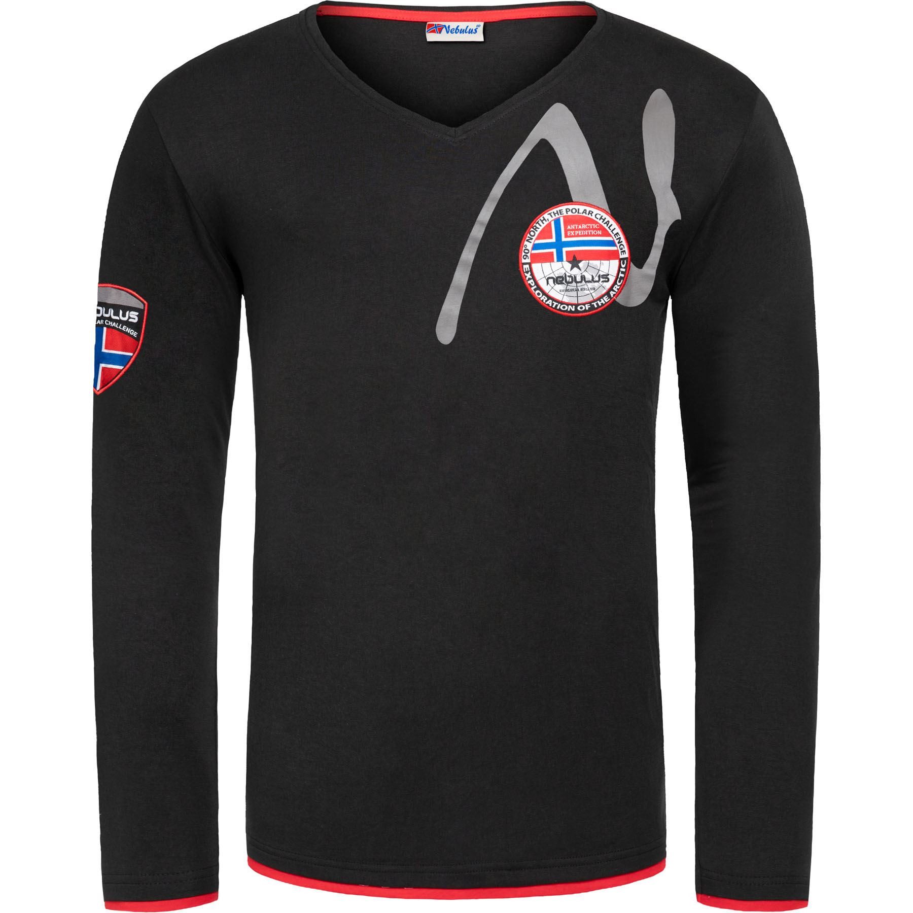 Nebulus Langarmshirt HARU, P5378 - Herren, schwarz, S