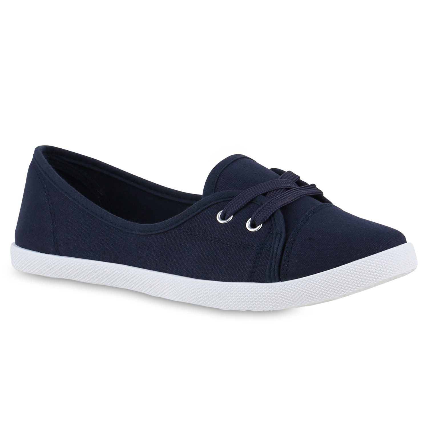 VAN HILL 841298 Sneaker Ballerinas Damen Sportliche Ballerinas Bequeme Basic Stoff Freizeit