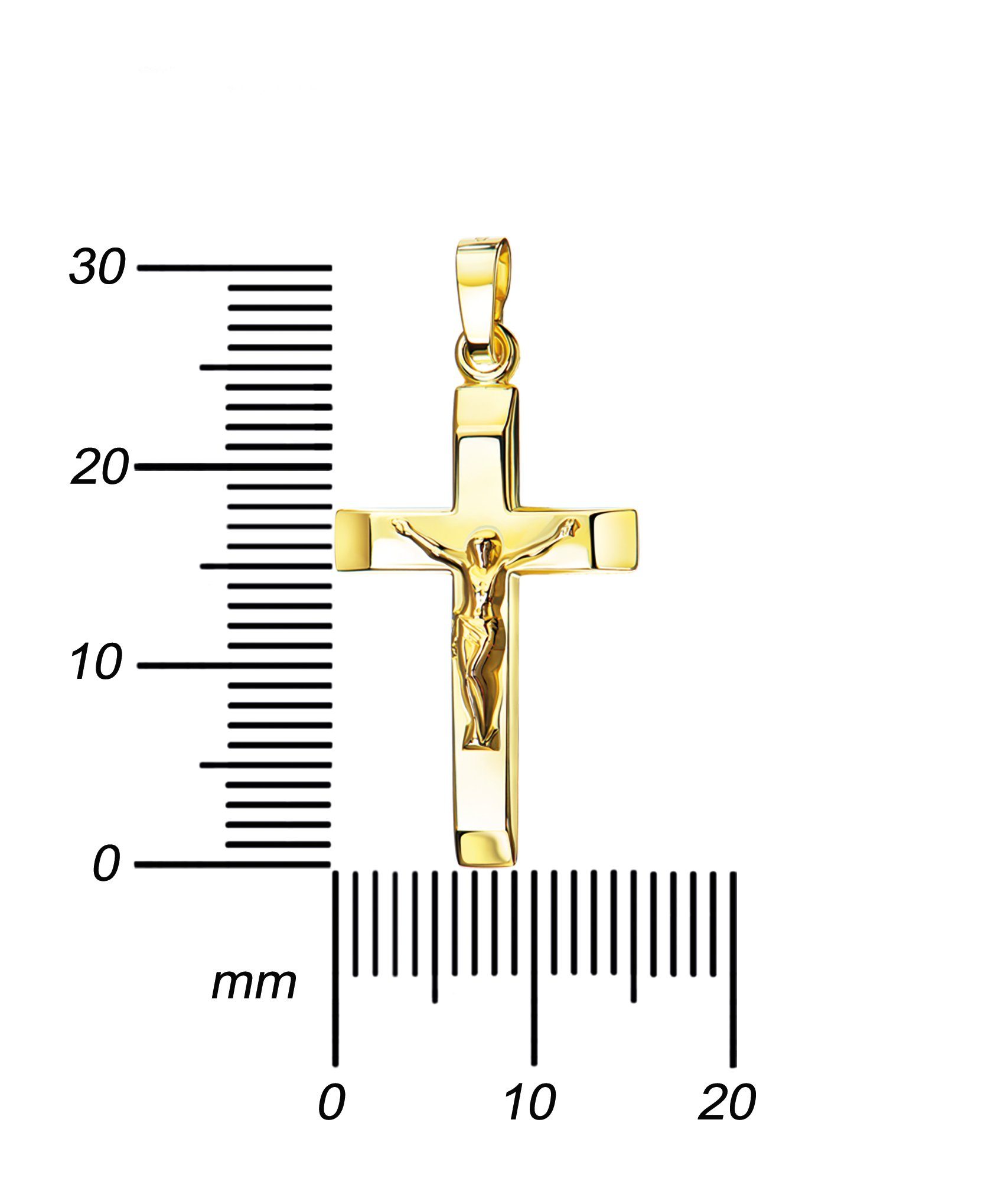 Kreuzanhänger für Made - Kruzifix JEVELION Damen Herren), in 750 Gold und (Goldkreuz, Germany Gold-Anhänger
