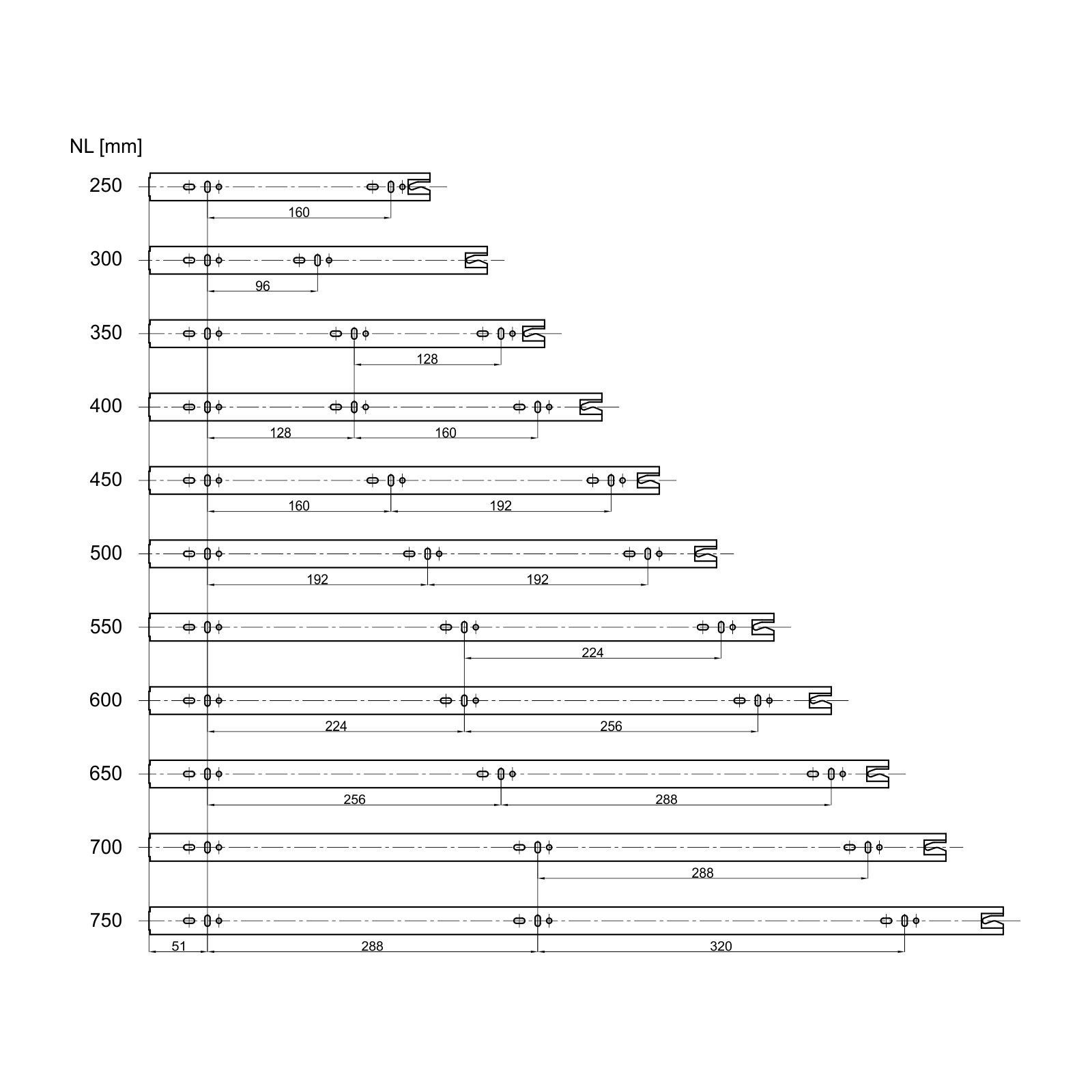 SO-TECH® Auszug Vollauszug kugelgelagert Selbsteinzug Tragkräfte 35 / 45 kg (2 St), Tragkraft 35 kg, Länge 300 mm