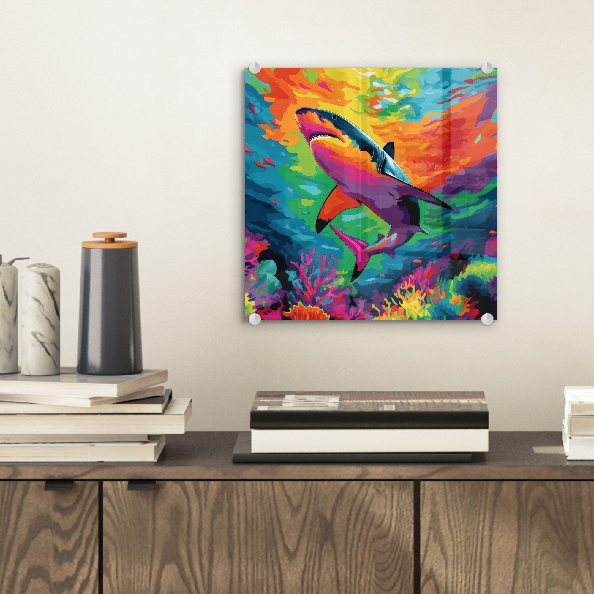 MuchoWow Acrylglasbild Hai - Korallenriff - günstig online kaufen