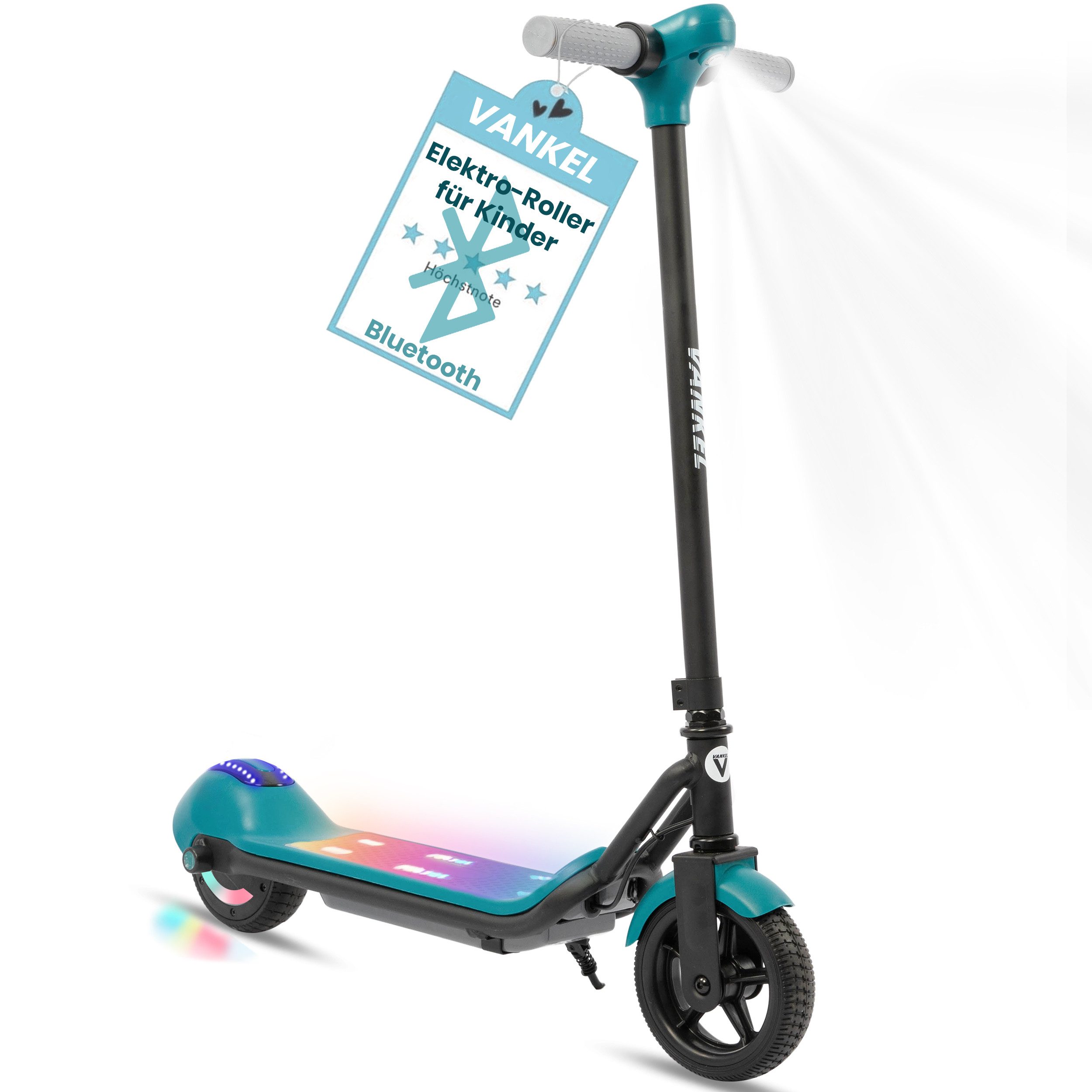 Sinaopus Elektro-Kinderroller E-Scooter Kinder, mit Beleuchtung und Bluetooth, ab 6 Jahren, 14km/h, Elektroroller, Cityroller, für Jungen und Mädchen
