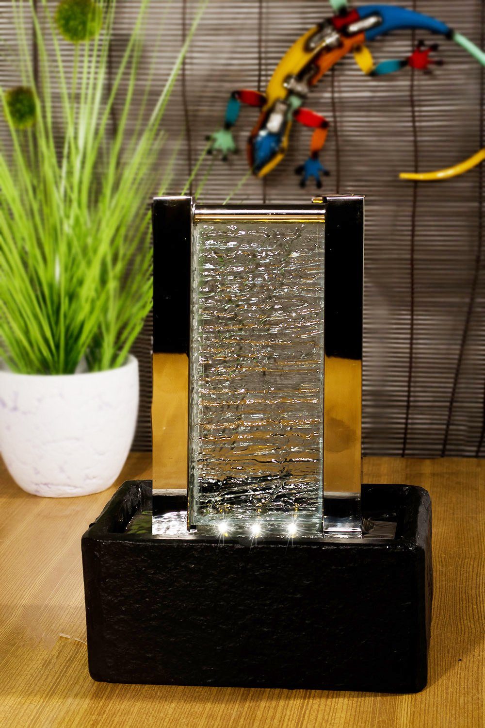 Köhko Zimmerbrunnen "Cha Cha" 25001 Dekobrunnen Tischbrunnen mit LED-Beleuc günstig online kaufen