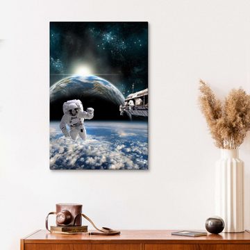 Posterlounge Leinwandbild Marc Ward, Astronauten auf der Raumstation, Jungenzimmer Fotografie