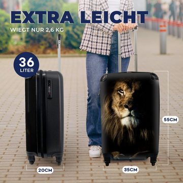 MuchoWow Handgepäckkoffer Löwe - Licht - Porträt, 4 Rollen, Reisetasche mit rollen, Handgepäck für Ferien, Trolley, Reisekoffer