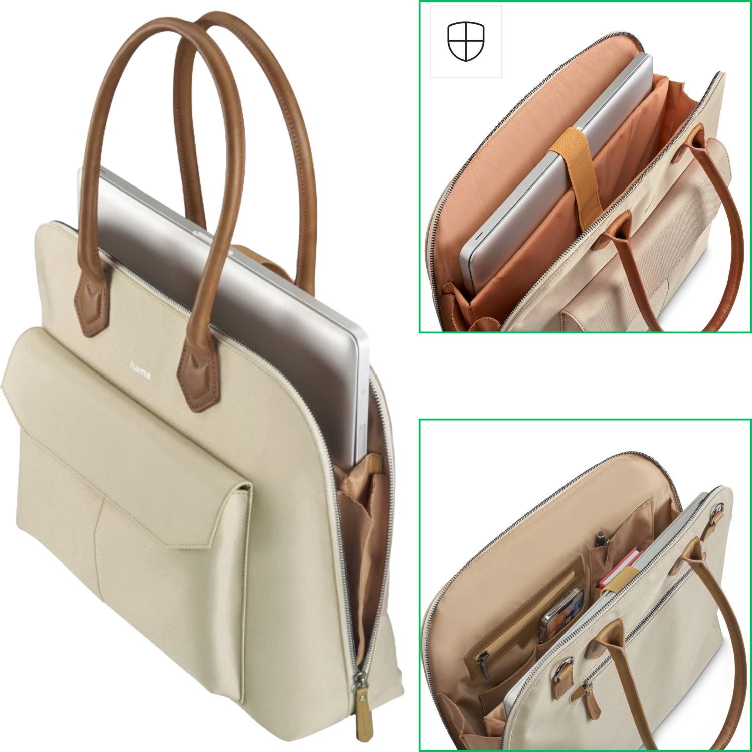 Hama Laptoptasche Notebook-Tasche Handtasche 13,3" bis 14,9" Beige (Noteboo günstig online kaufen