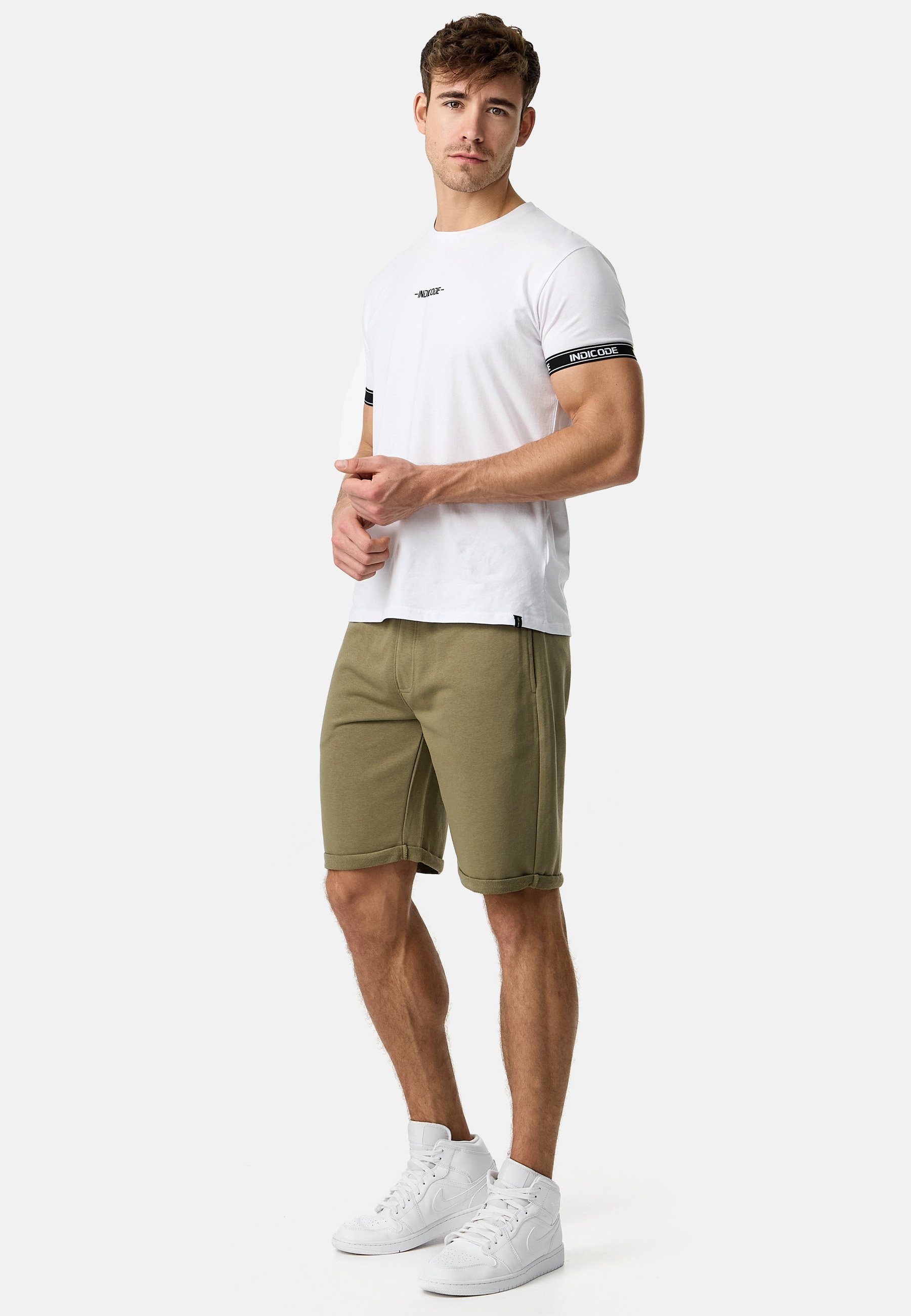 Indicode Sweatshorts Herren Aldrich Sweat Shorts Herrenshorts elastischer Bund mit Kordelzug