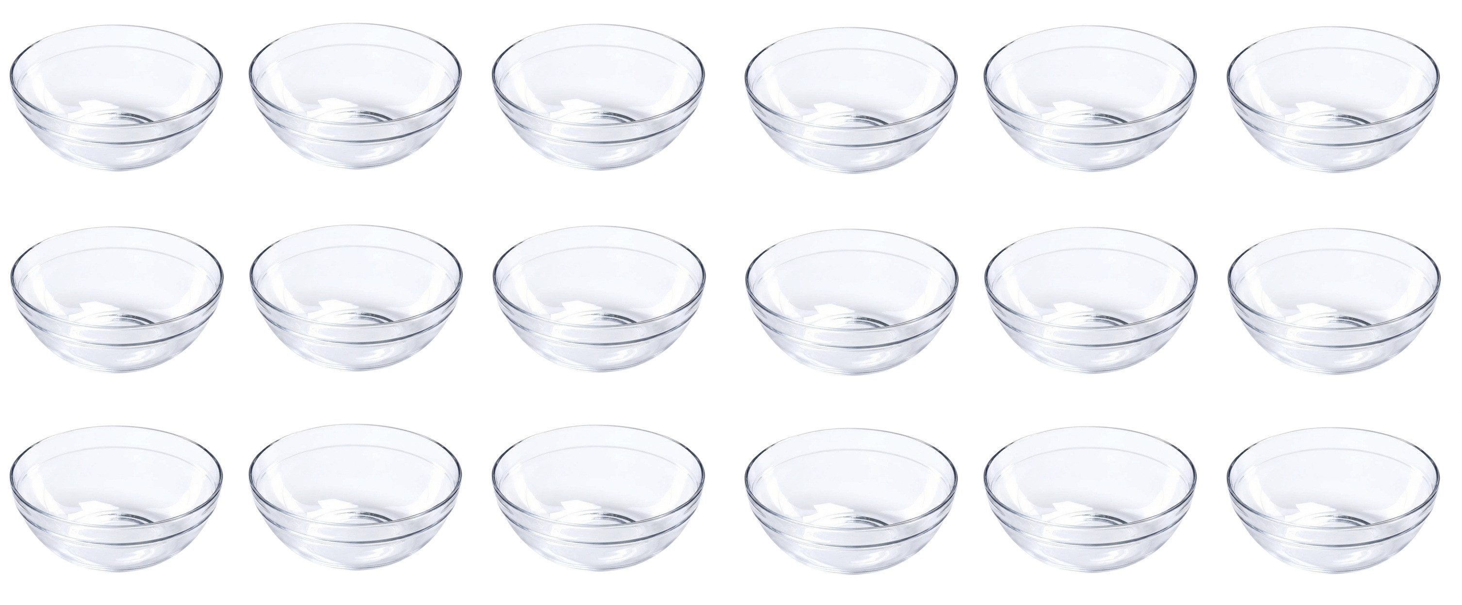 Provance Dipschale Dipschalen Schüsseln aus Glas Ø 9cm 12cm Glasschälchen für Dips, (Set, 18-tlg), spülmaschinengeeignet